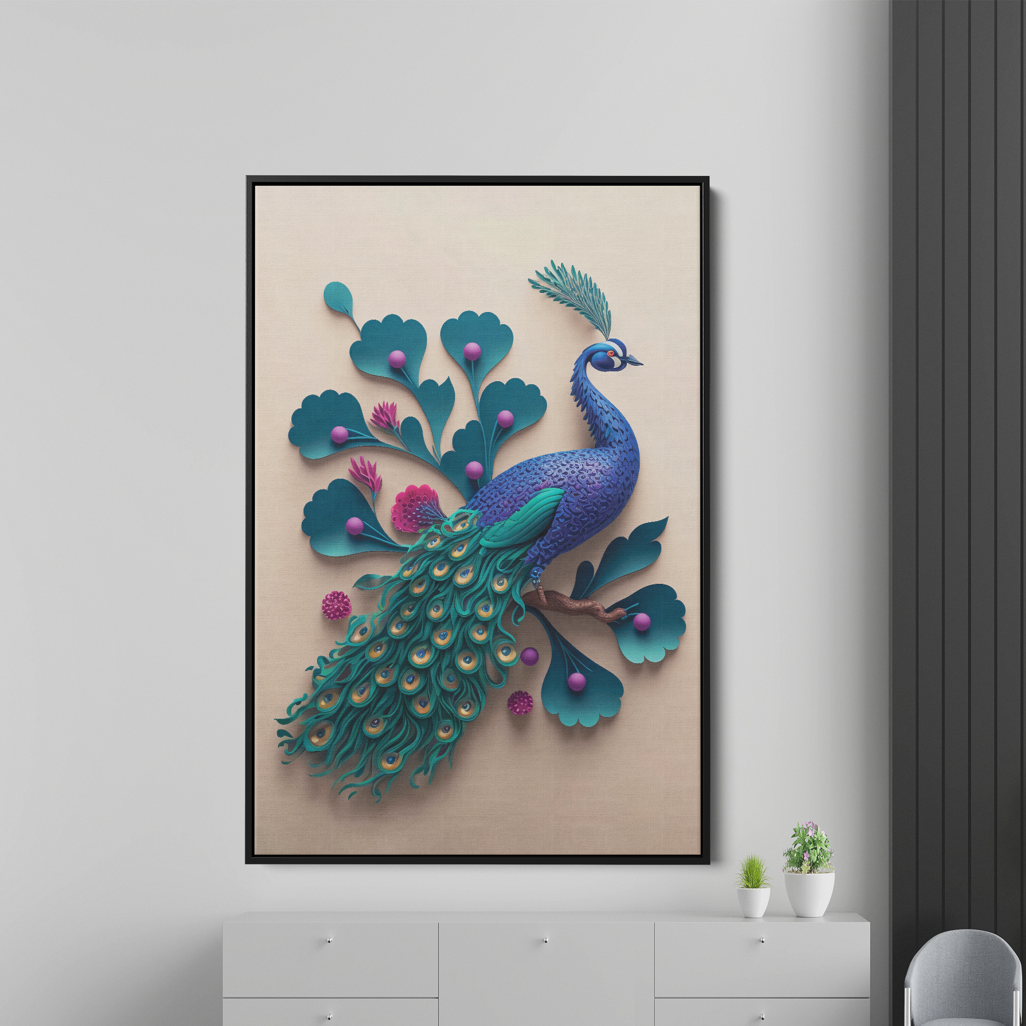 Random Peacock Bird Canvas Wall Painting