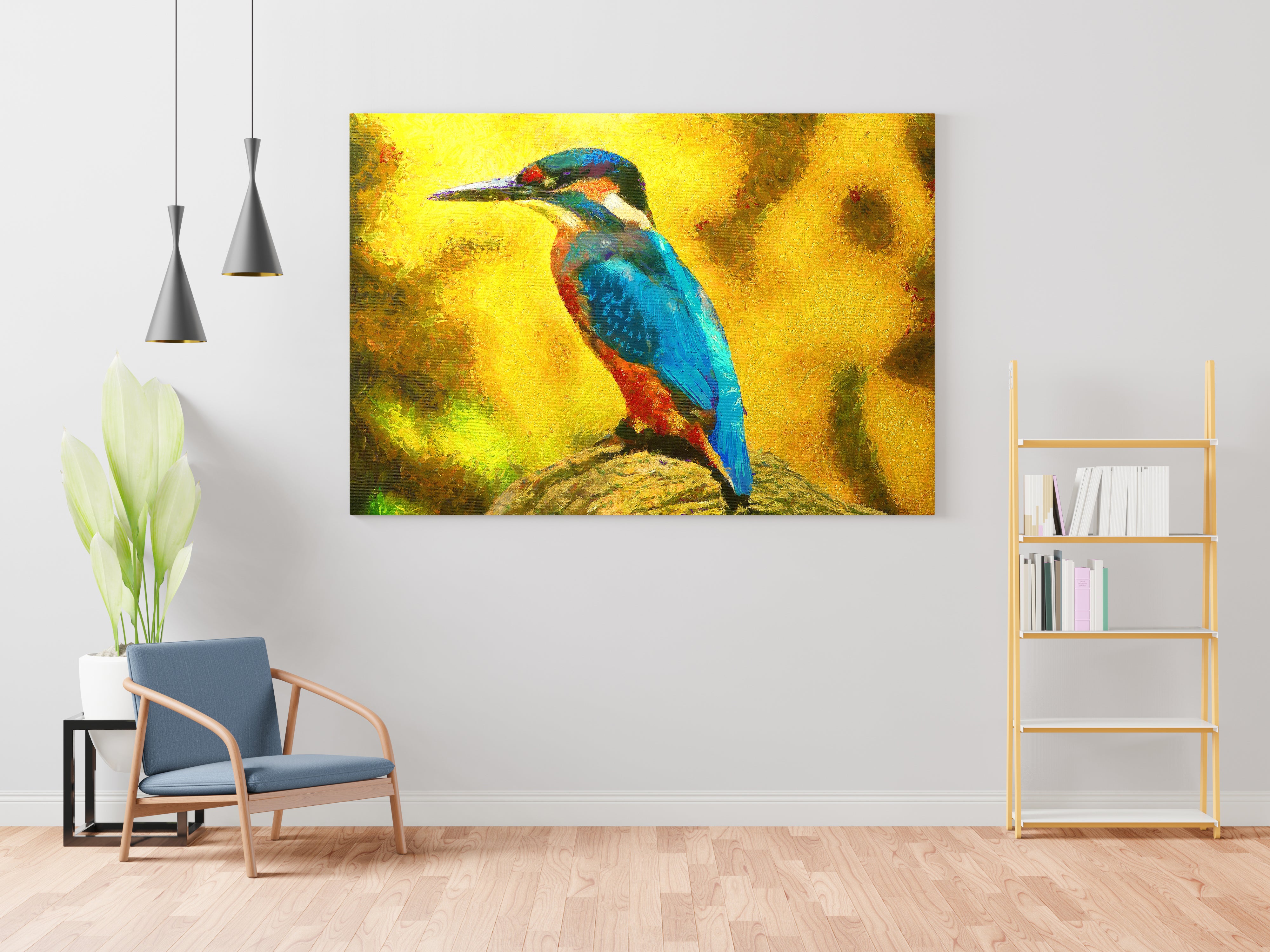 Kingfisher Bird Canvas Wall Painting