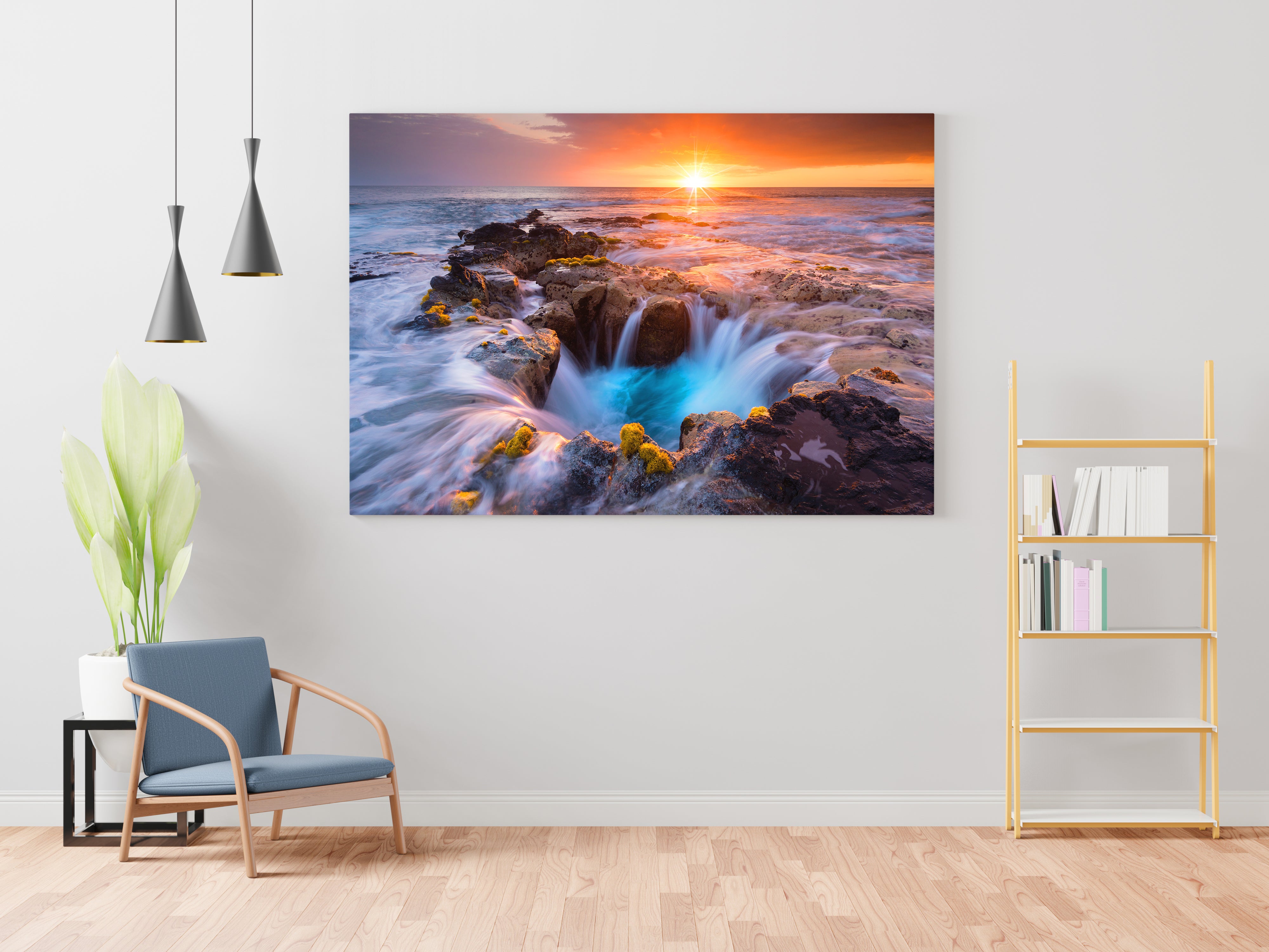 Beautiful Water and Sun View Canvas Wall Painting
