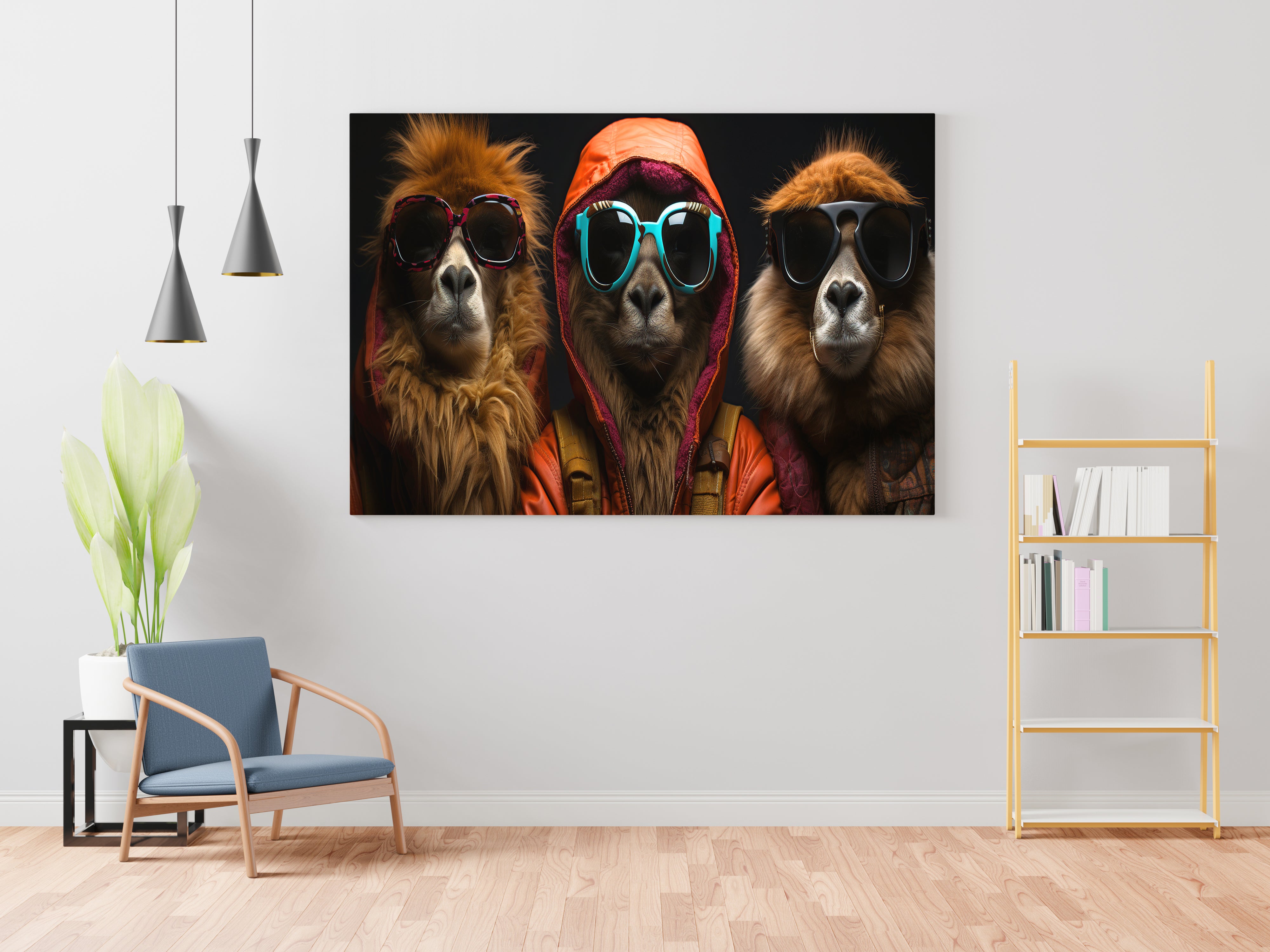 Gentle Goats Canvas Wall Painting