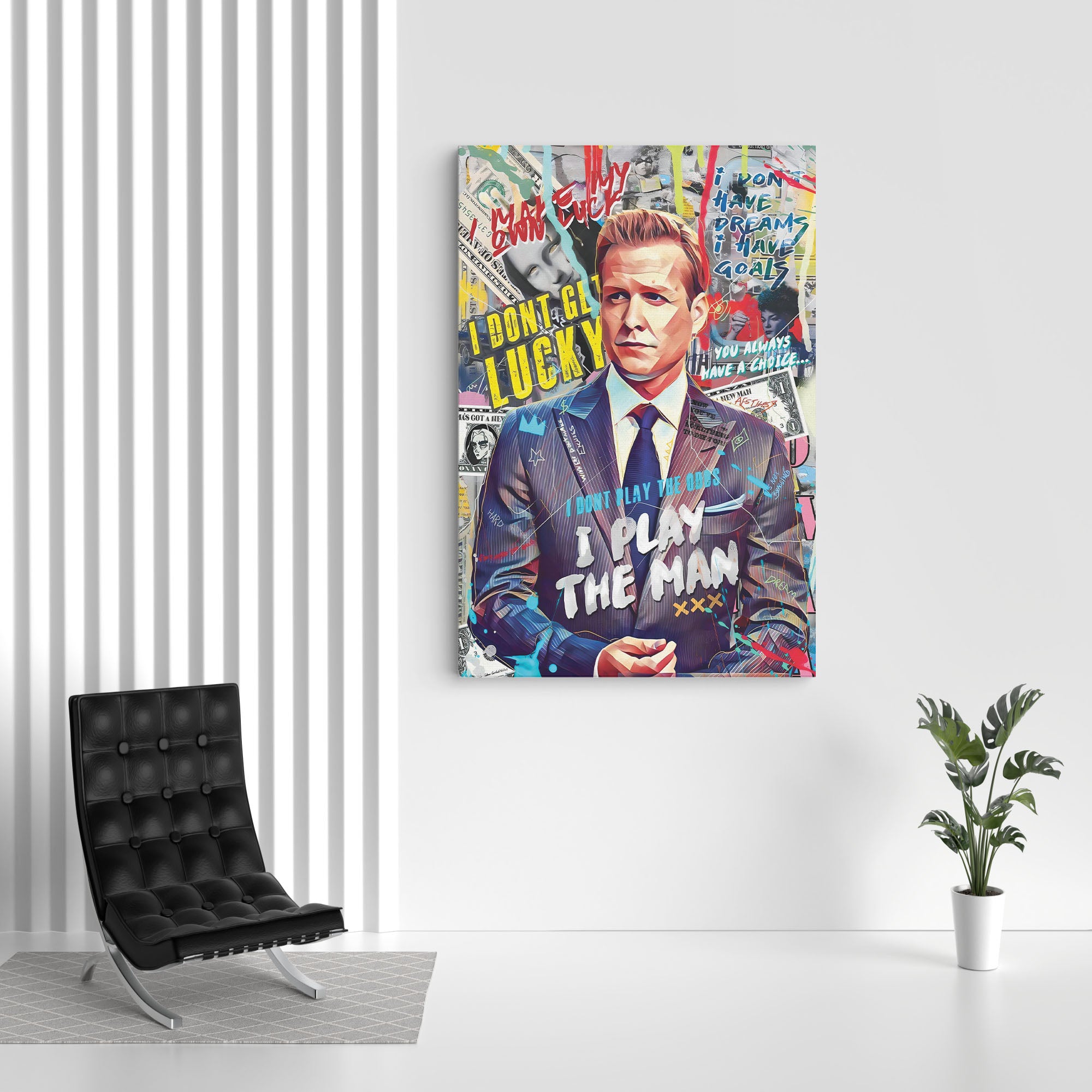 Play the Man Harvey Specter Canvas Wall Painting