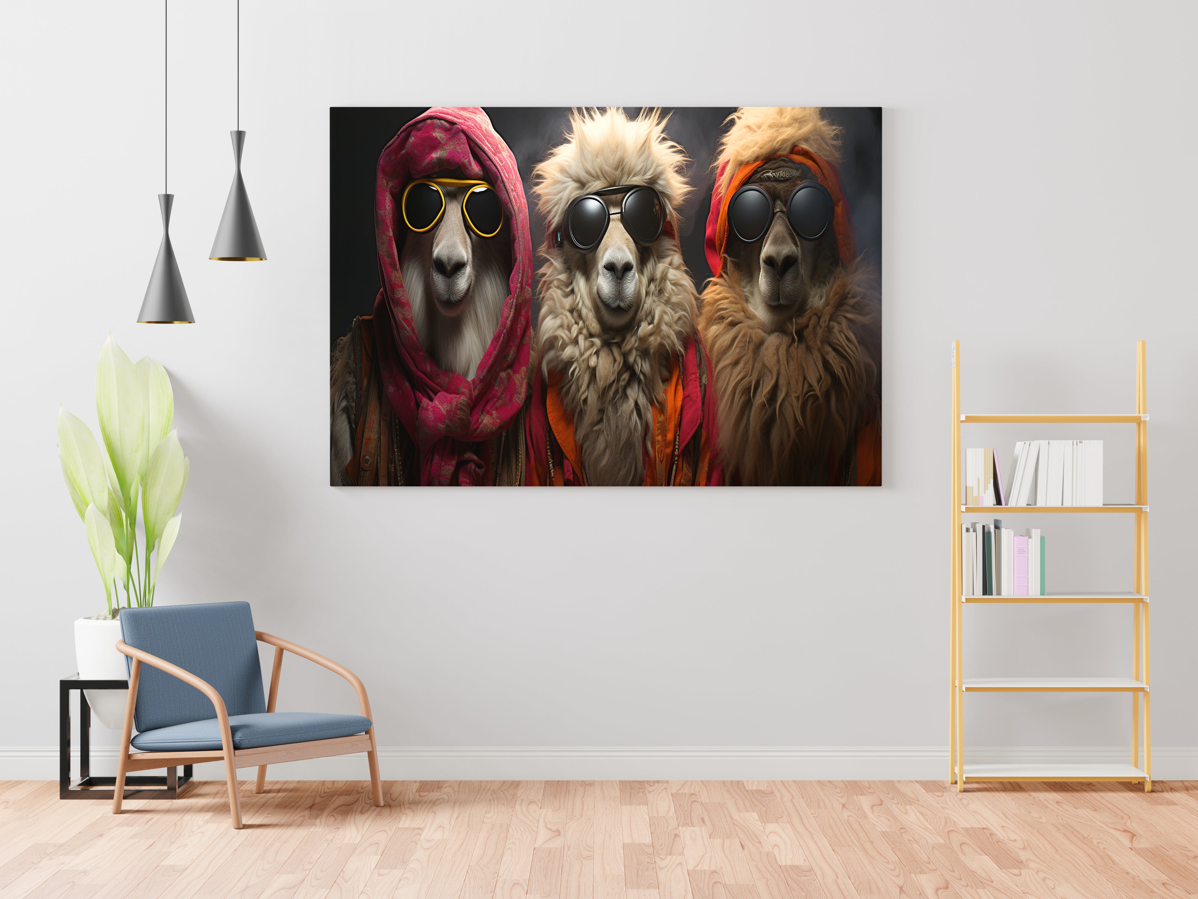 Gentle Goats Canvas Wall Painting