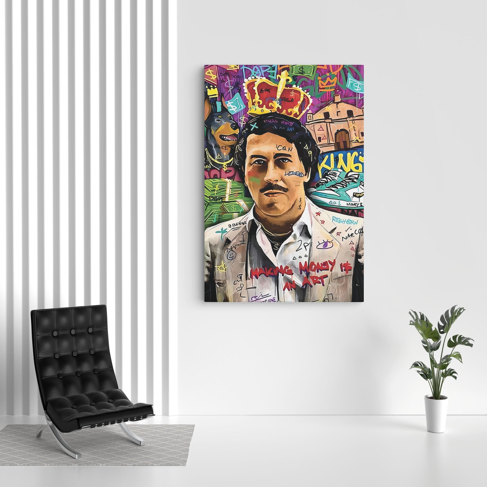 King Pablo Escobar Canvas Wall Painting