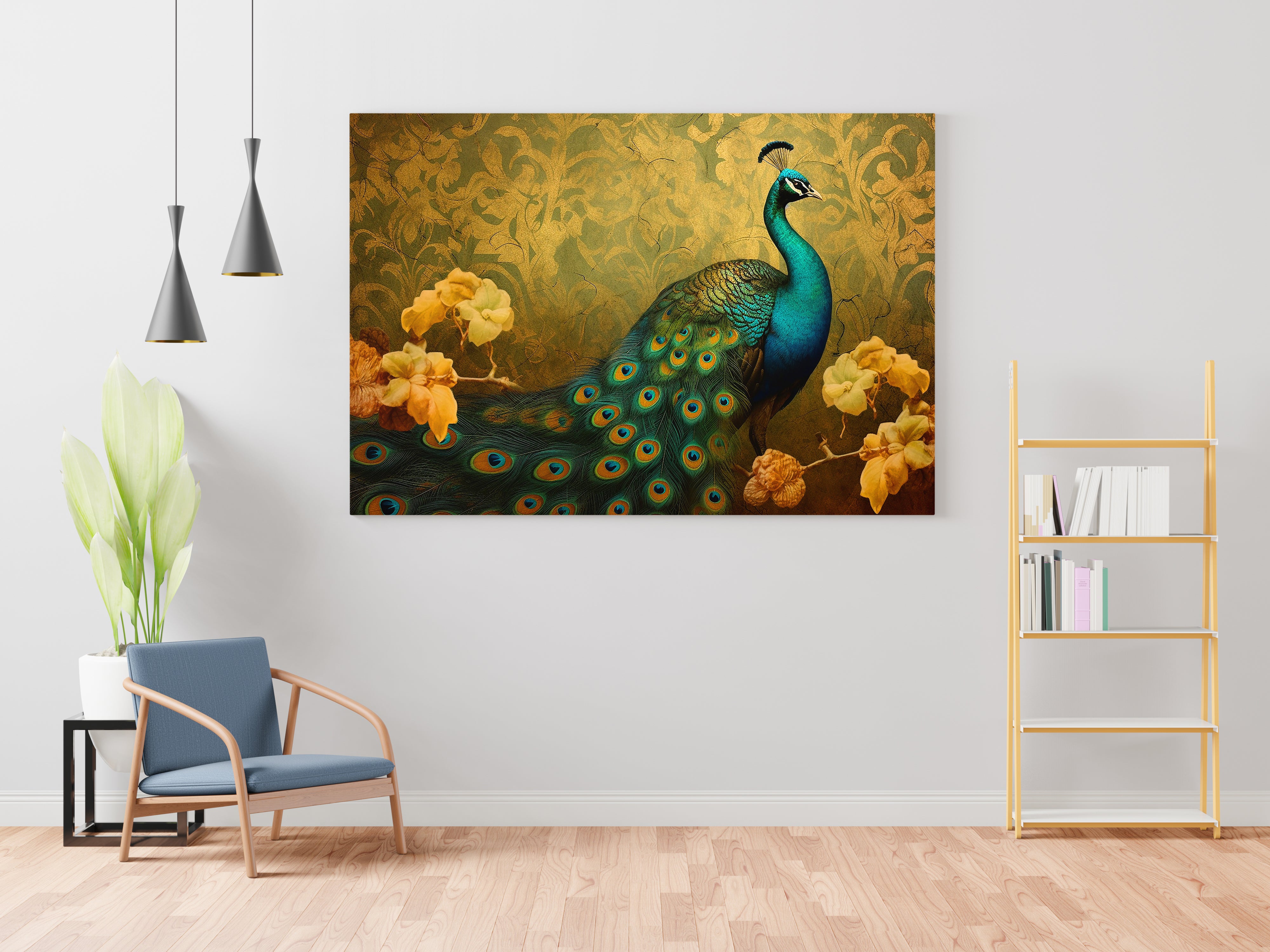 Peacock Abstract Art Canvas Wall Painting