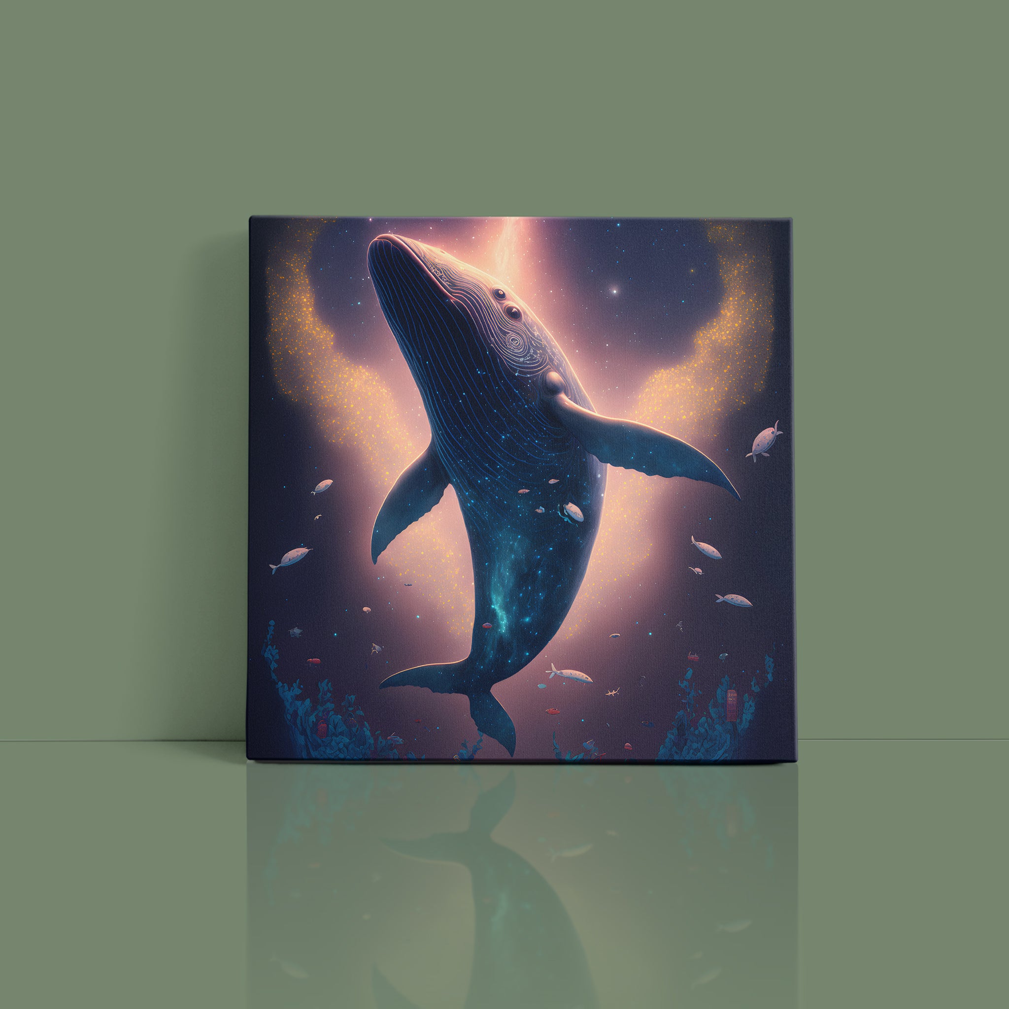 Blue Whale Fish  Canvas Wall Painting
