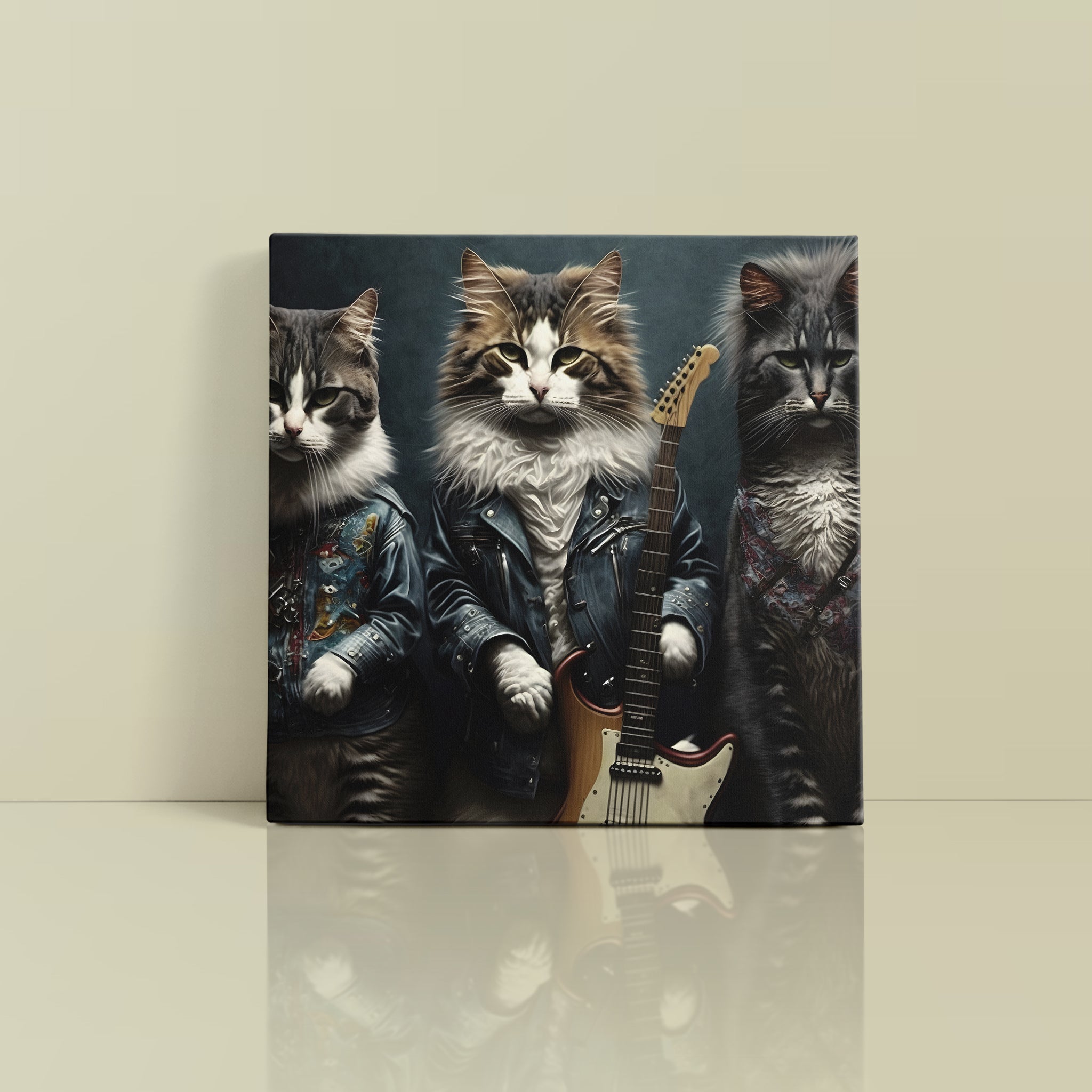 Musician Cats Canvas Wall Painting