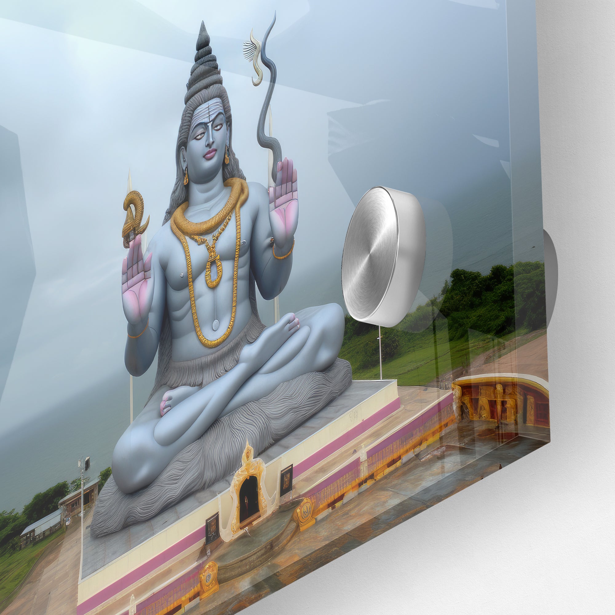 Lord Shiva Statue Acrylic Wall Painting