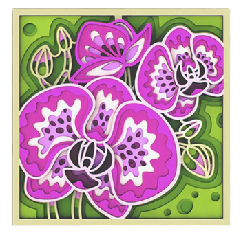 3D Orchid Flowers Mandala Art Wall Decor