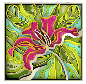 3D Tropical Flower Mandala Art Wall Decor
