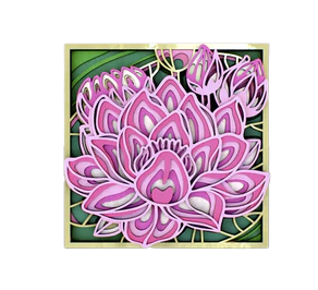 3D Pink Lotus Mandala Art Wall Decor