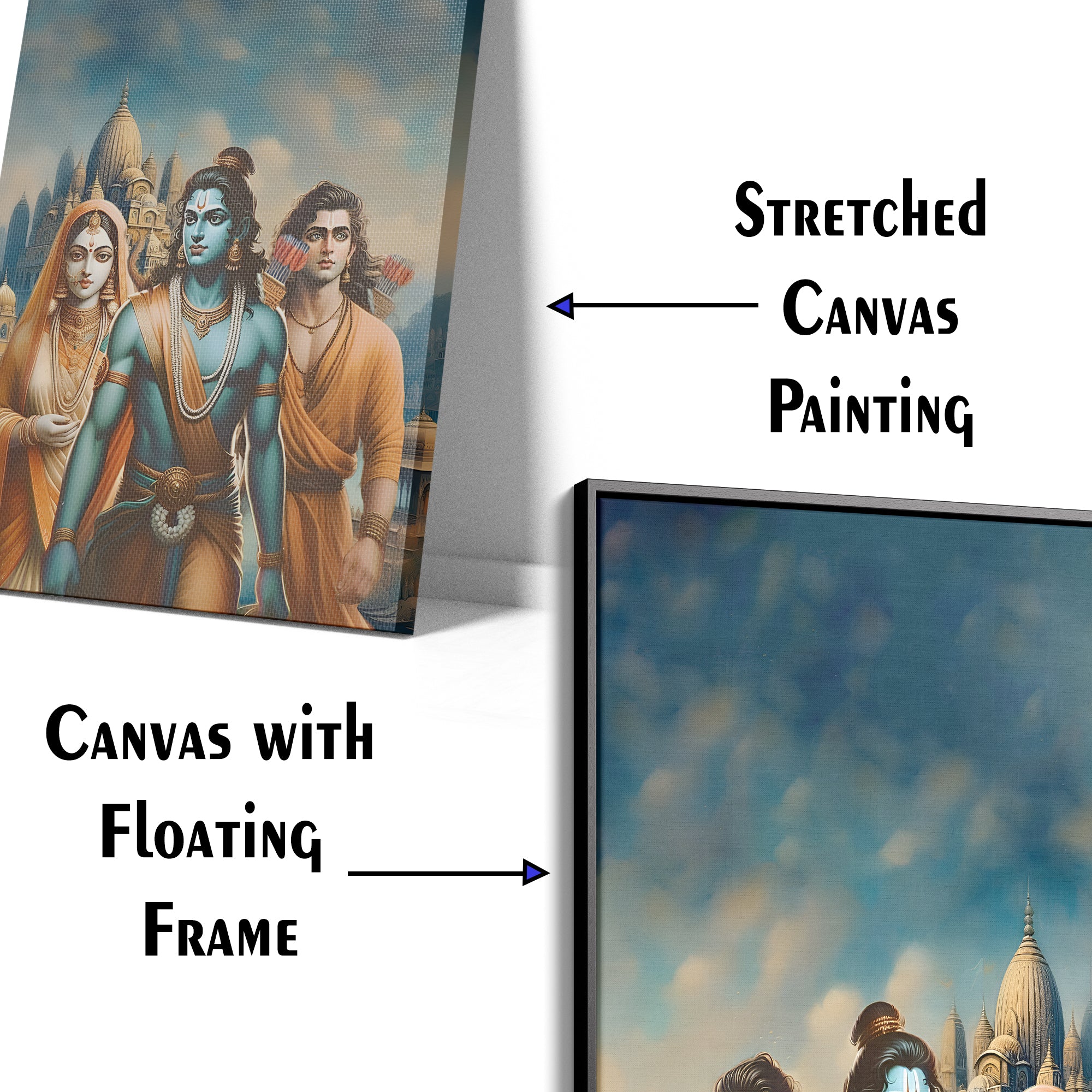 Siya Ram And Laxman Stretch Canvas Wall Painting