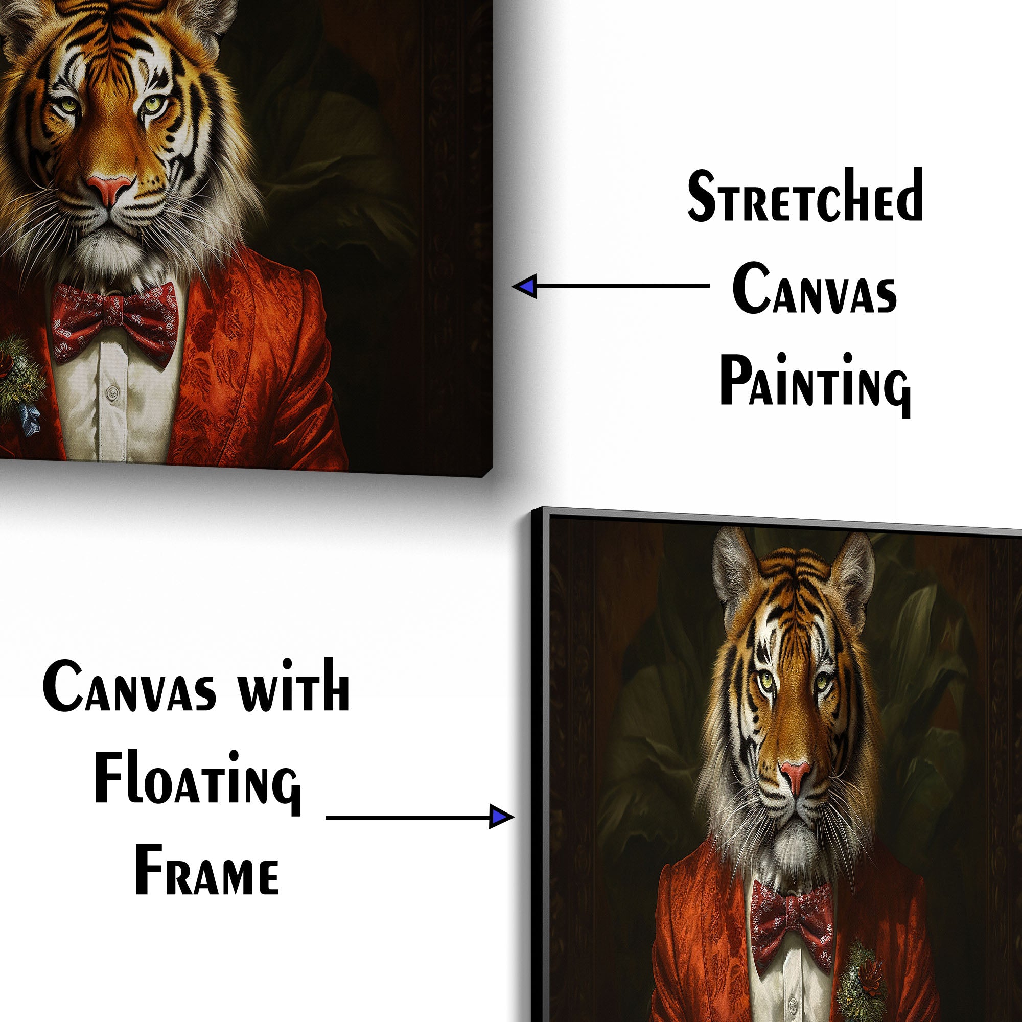 Tiger In Red Suit Canvas Wall Painting