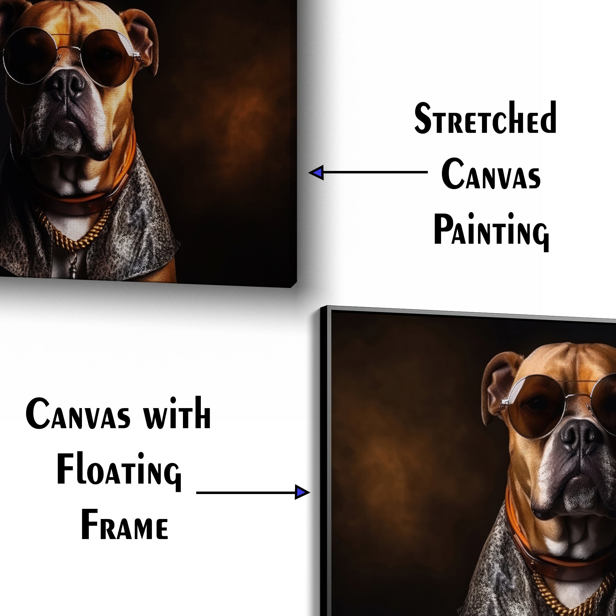 Gangster Boxer dog Canvas Wall Painting