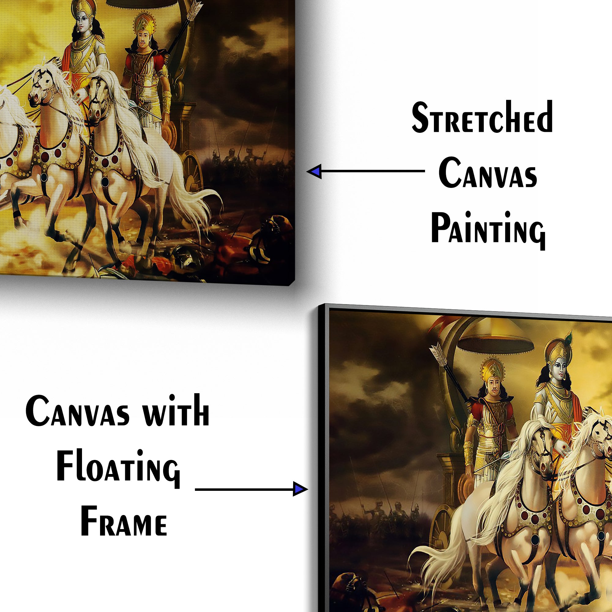 Krishna and Arjun Mahabharat View Canvas Wall Painting