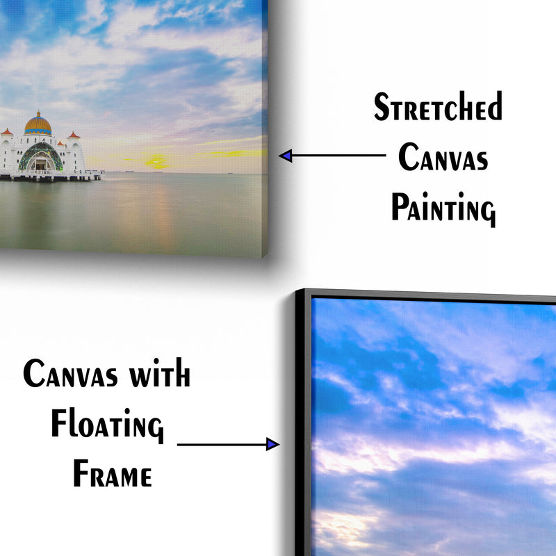Floating Public Mosque Canvas Wall Painting