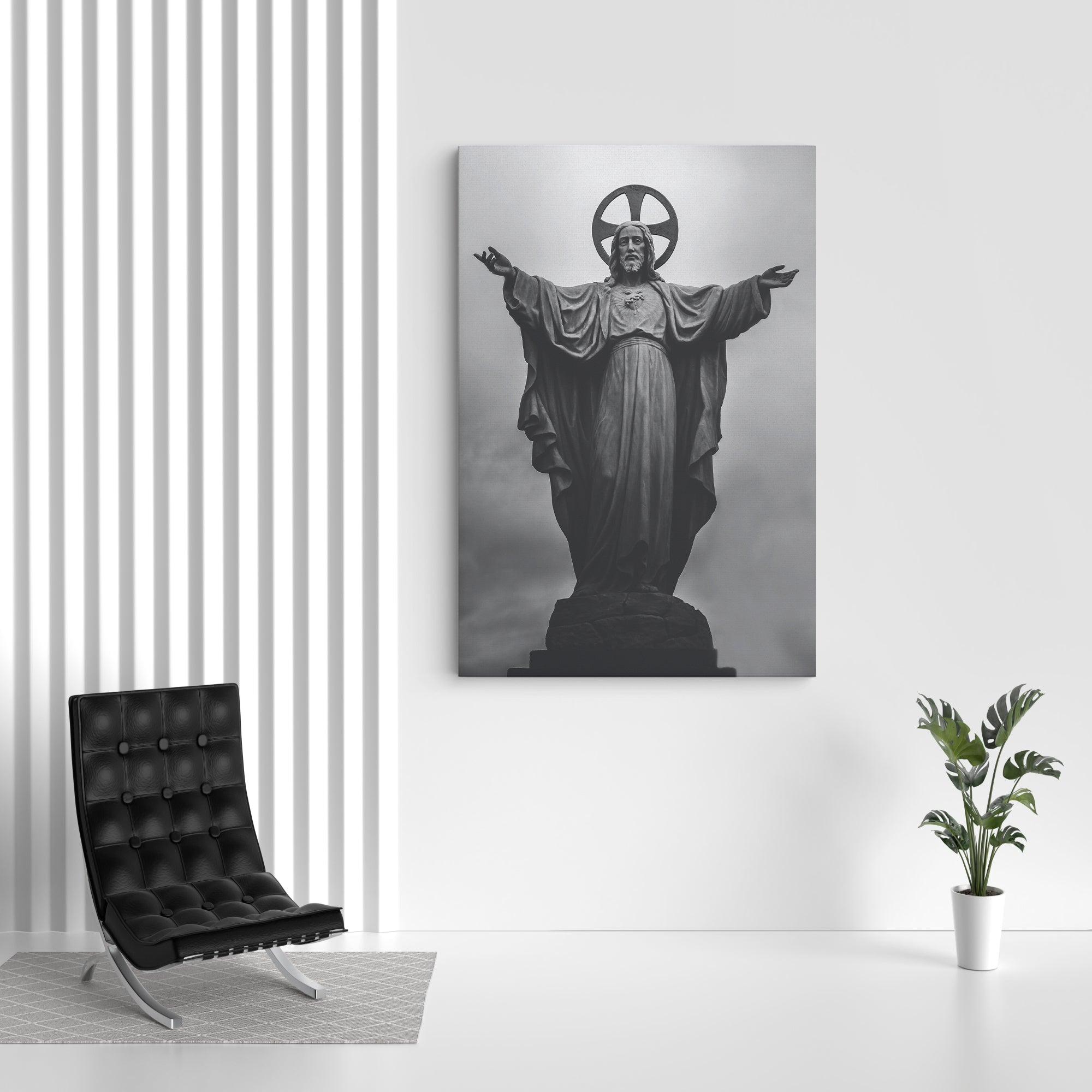 Jesus Christ Statue Canvas Wall Painting