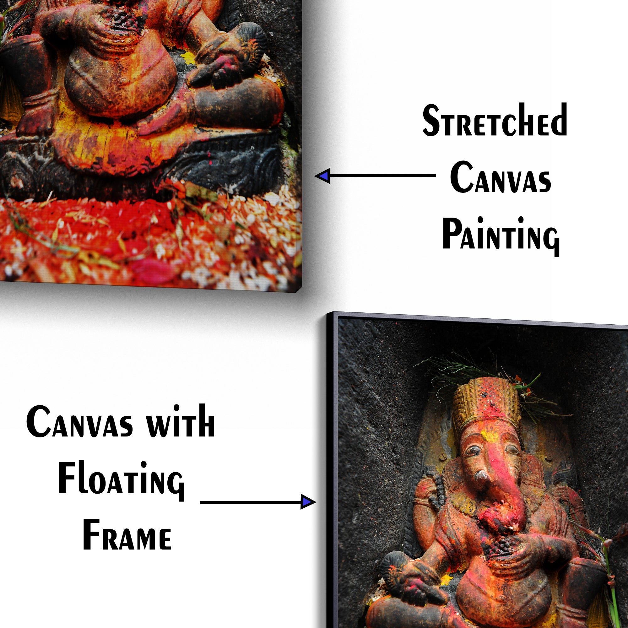 Lord Ganesha Statue Canvas Wall Painting