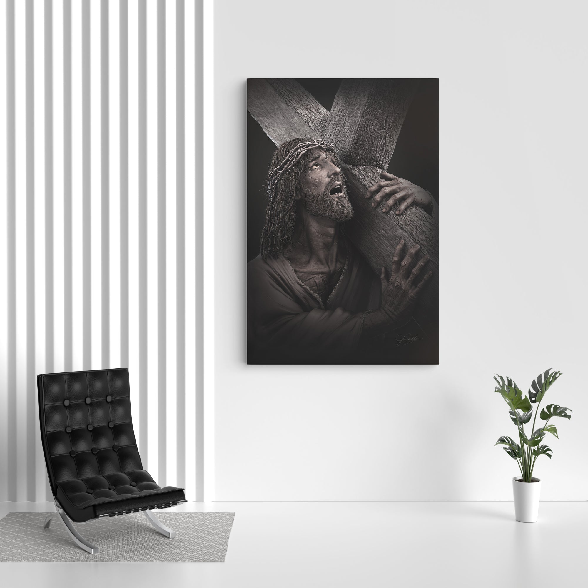 Jesus Carrying the Cross Canvas Wall Painting