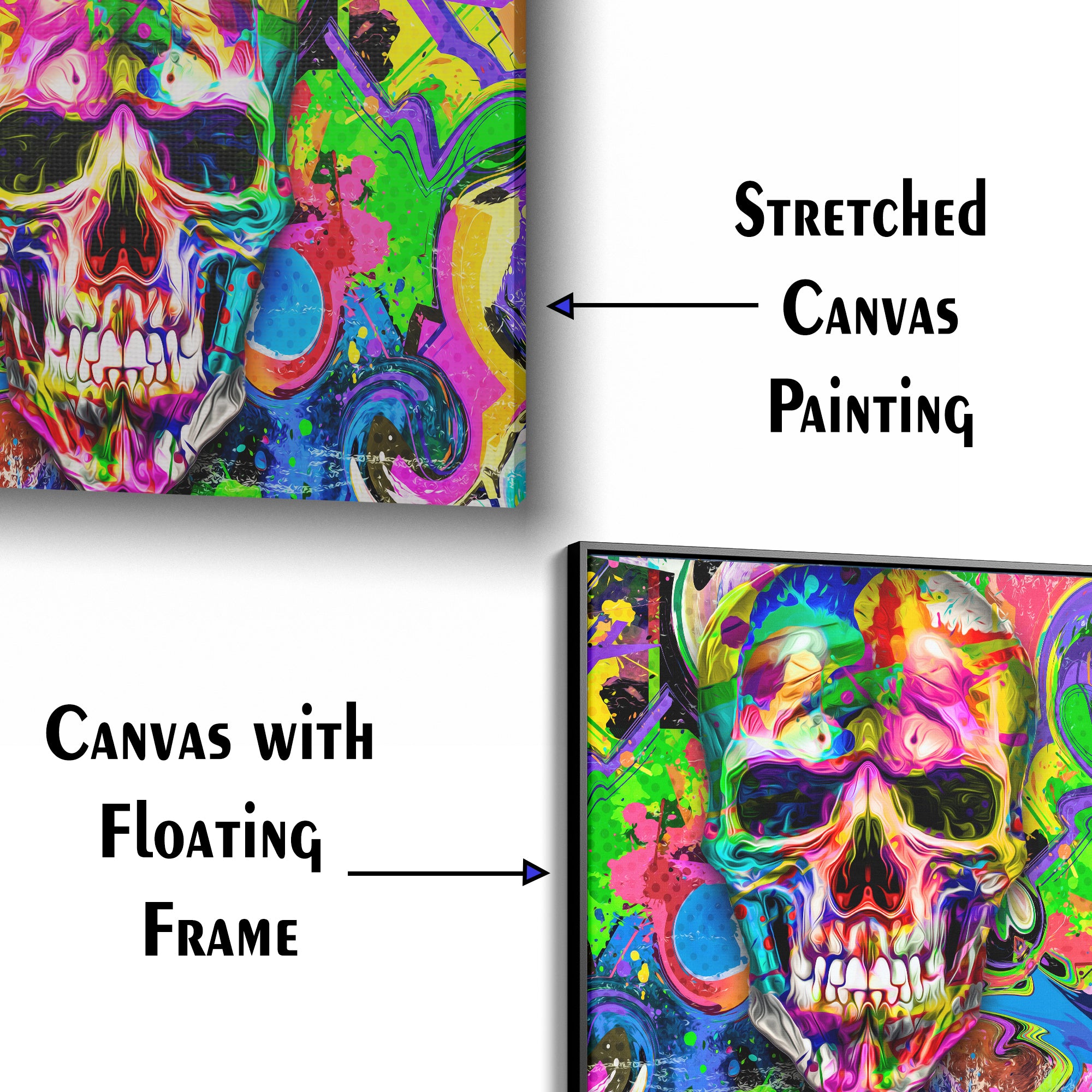 Psychedelic Skull Canvas Wall Painting