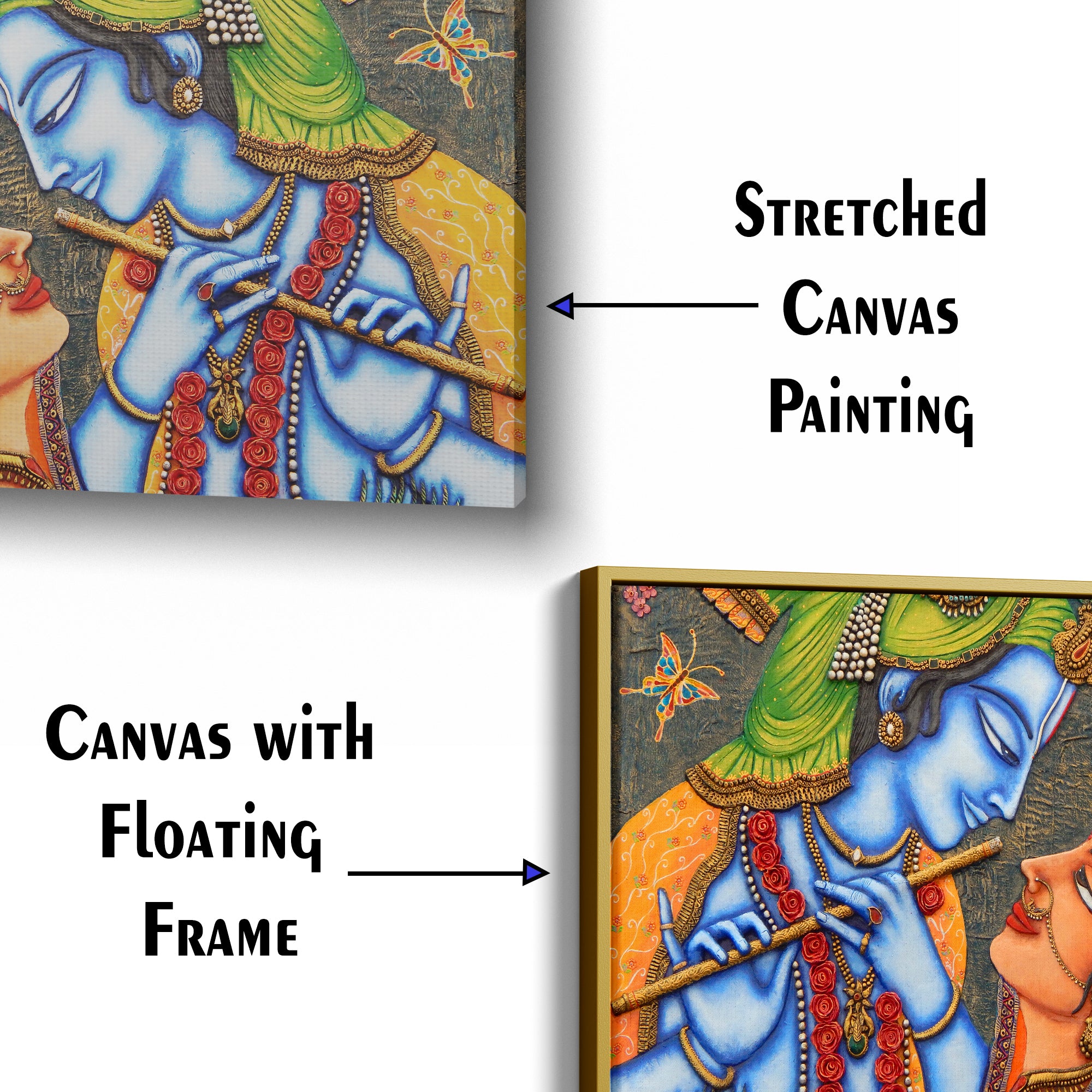 Sri Krishna and Radha Art Canvas Wall Painting