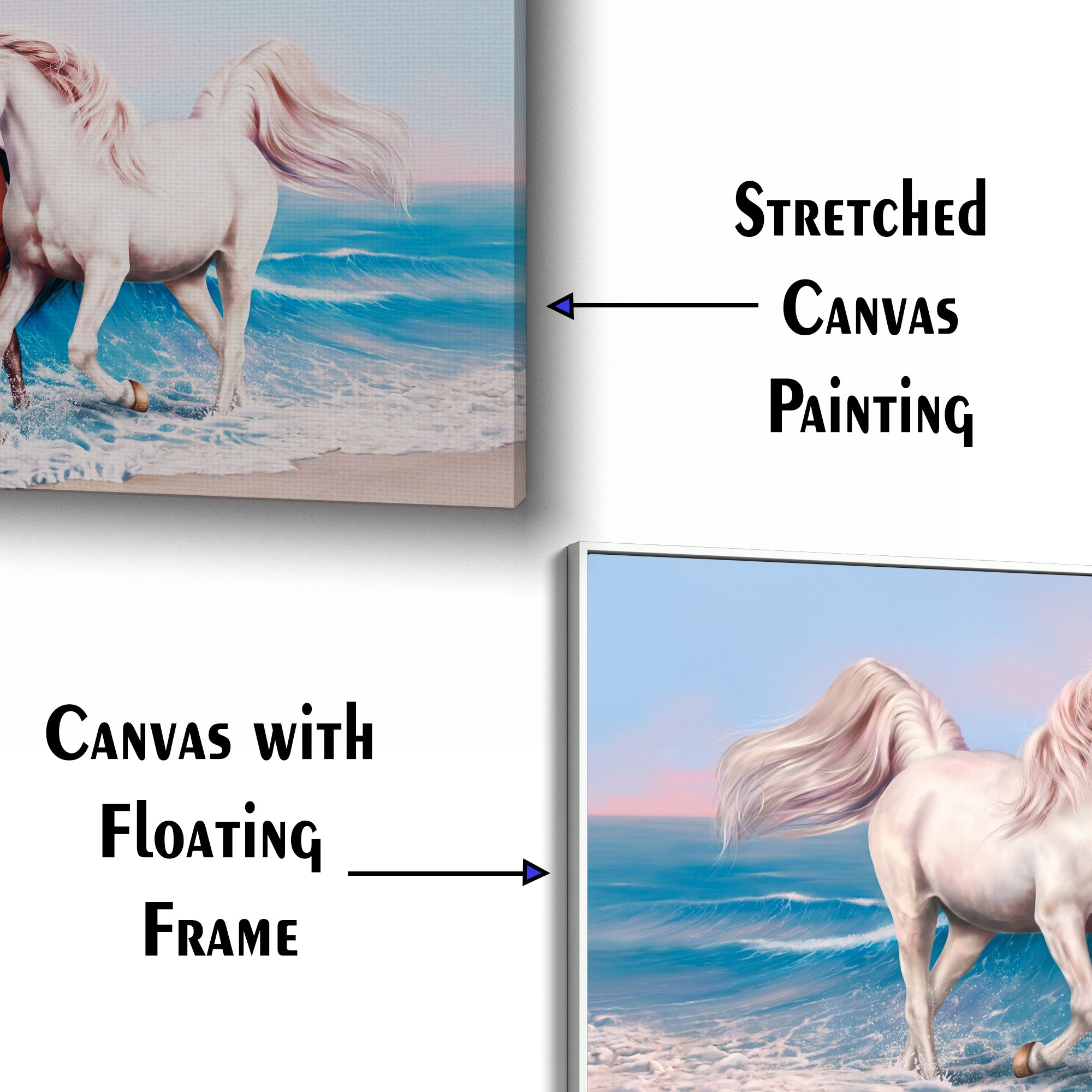 Running Horse Beach Canvas Wall Painting