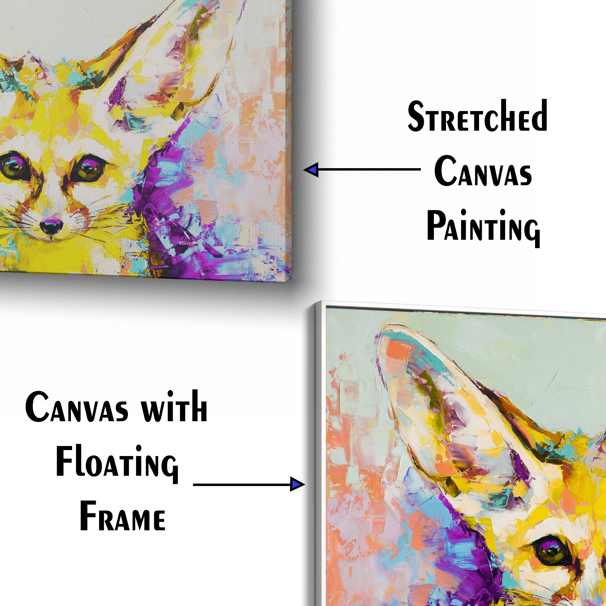 Abstract Art Fox Canvas Wall Painting