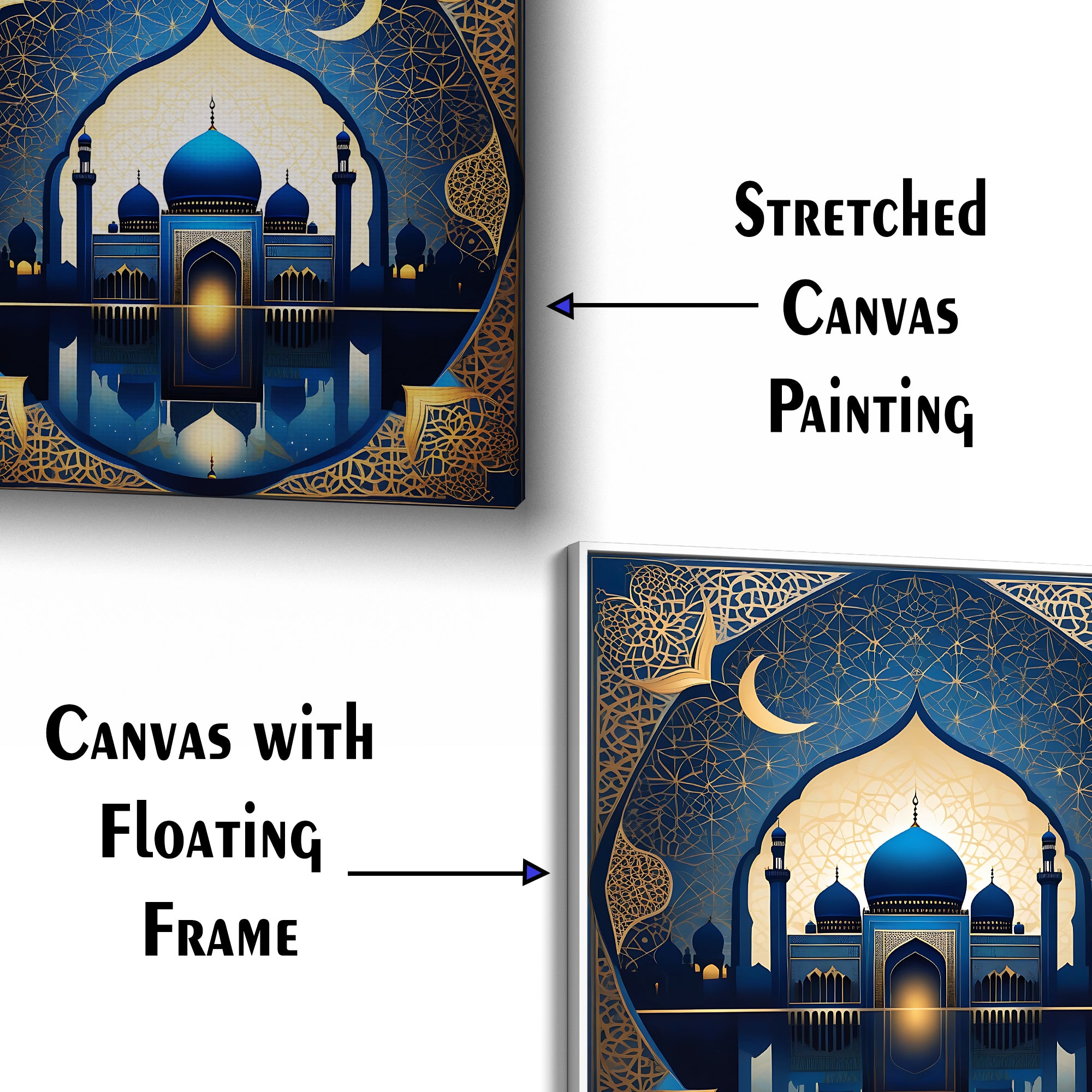 Islamic Mosque With Eid Moon Beautiful Canvas Wall Painting