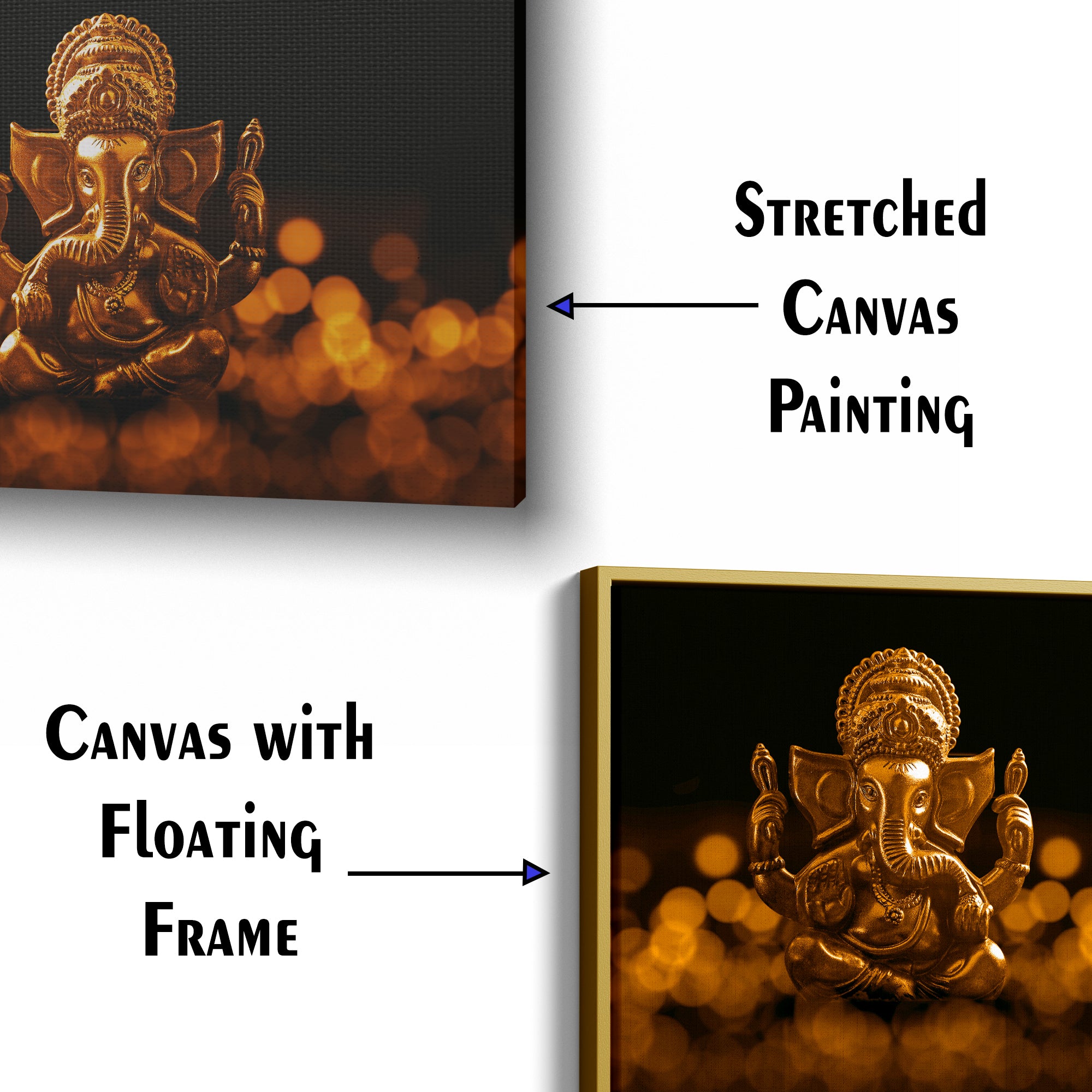 Golden Luxury Lord Ganesha Canvas Wall Painting