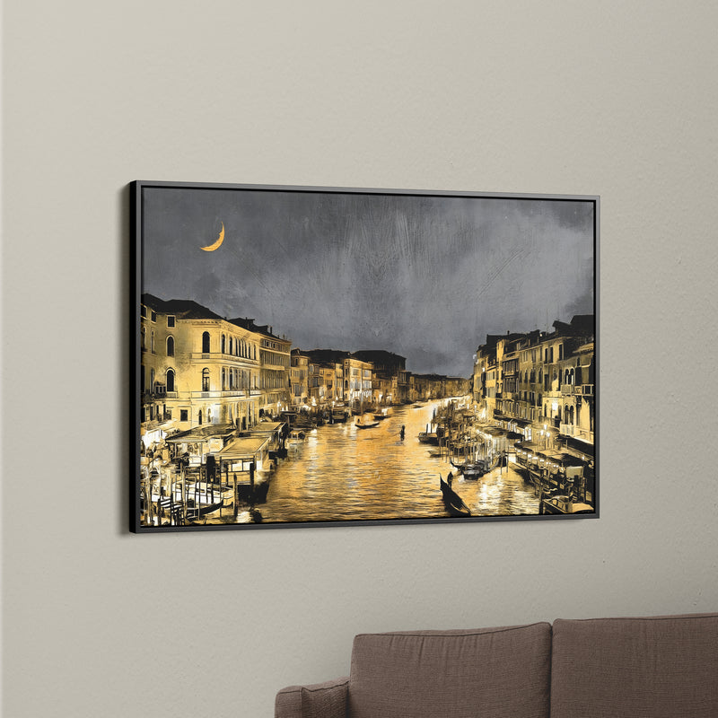 Beautiful Venice City at Night Wall Painting
