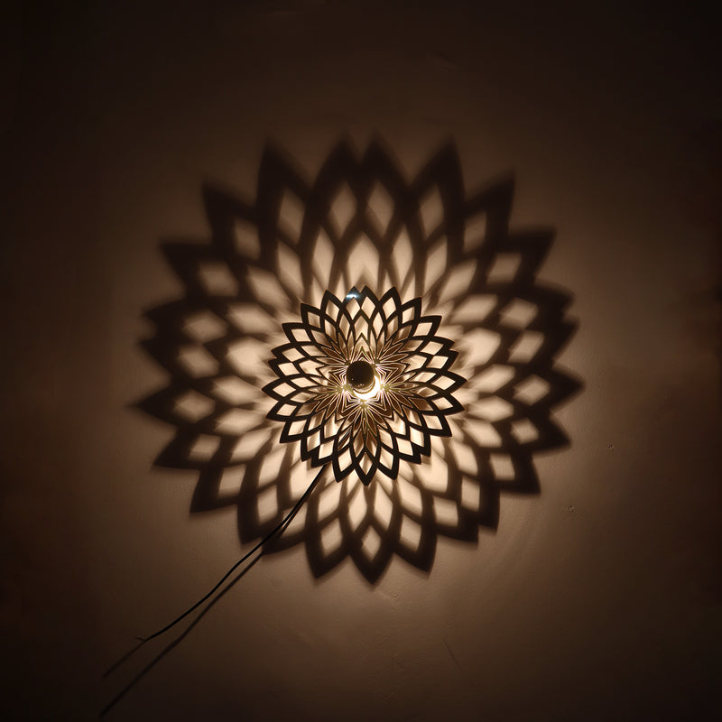 Geometric Flower Design Creative Shadow Night Lamps