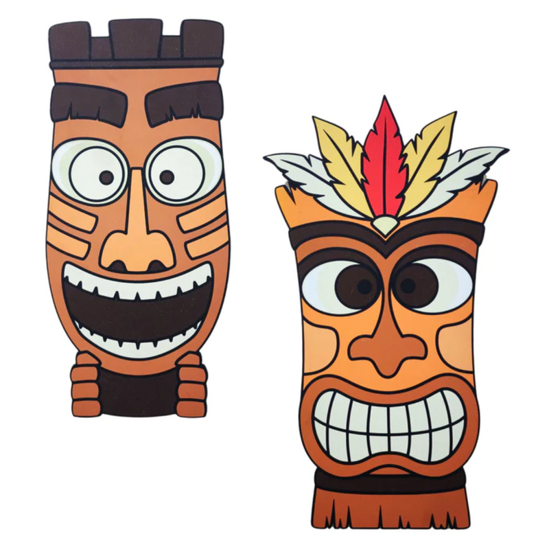 Hawaiian Tiki Mask Wall Decor Set of 2