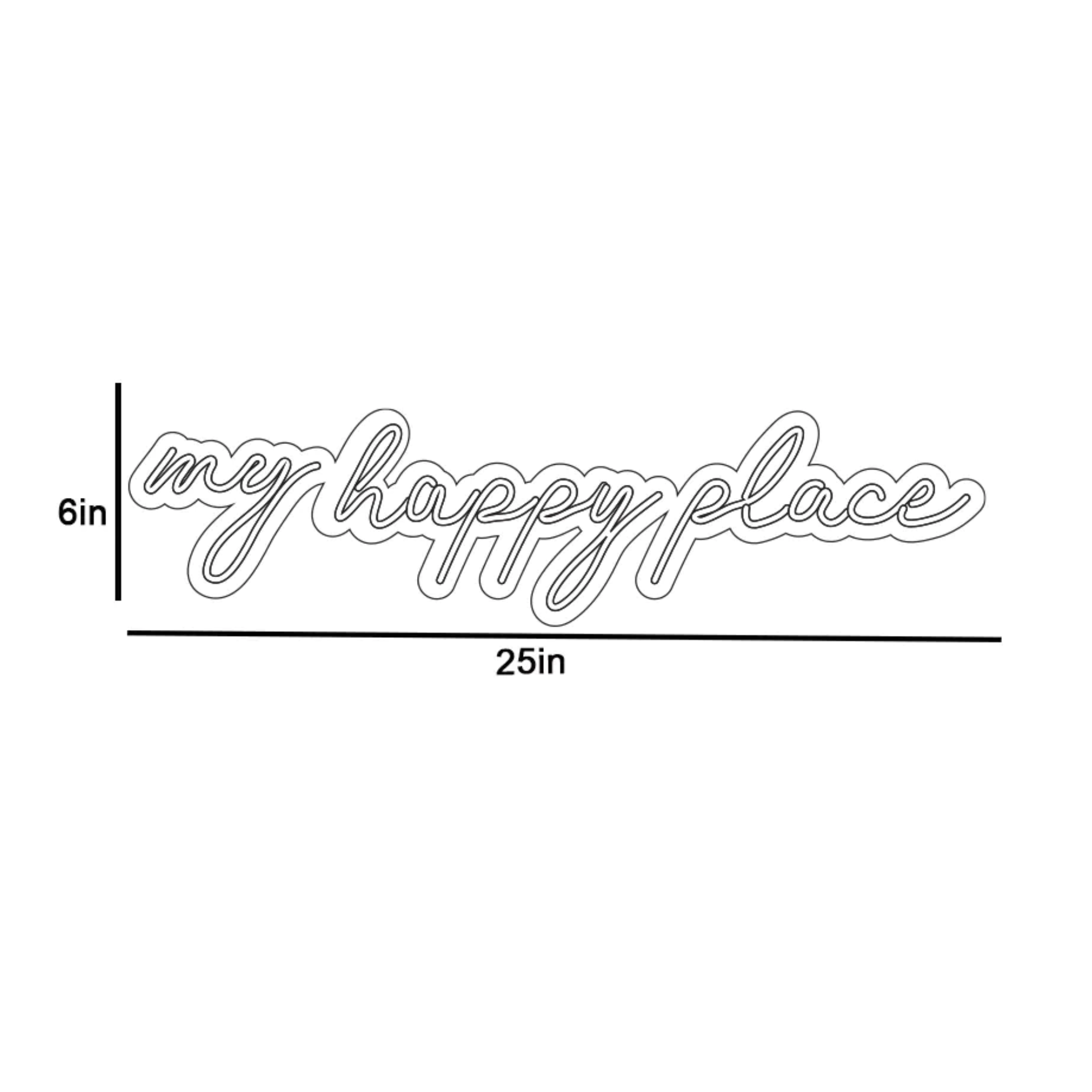 My Happy Place Text Design Neon LED Light