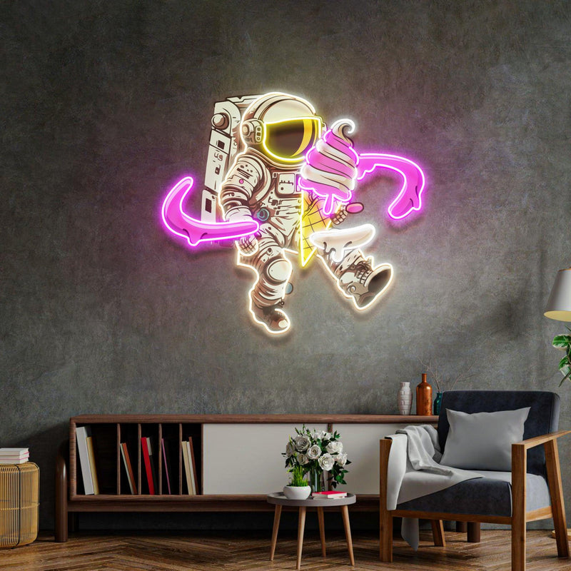 Astronaut Ice Cream Aesthetic Led Neon Light