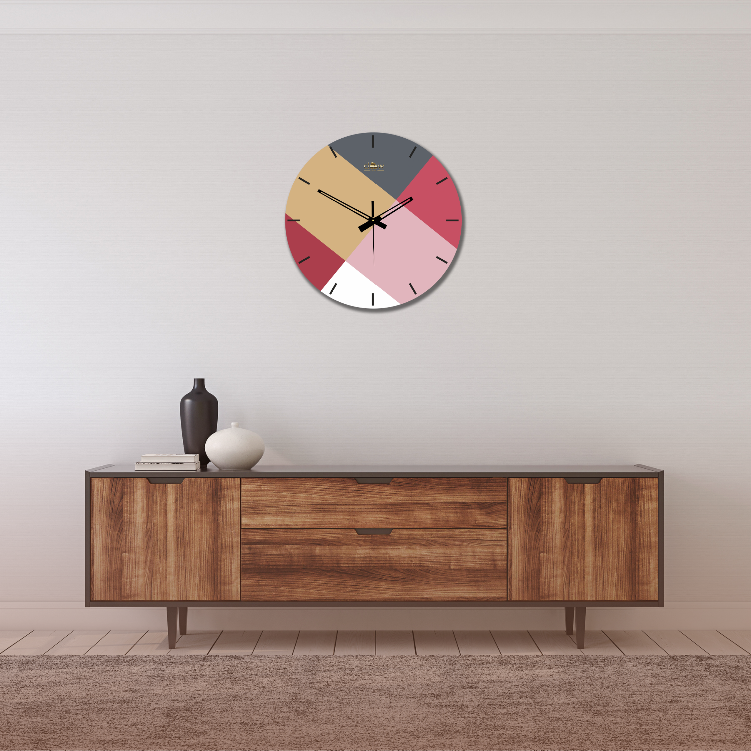 Beautiful Colour Palette Big Design Wall Clock
