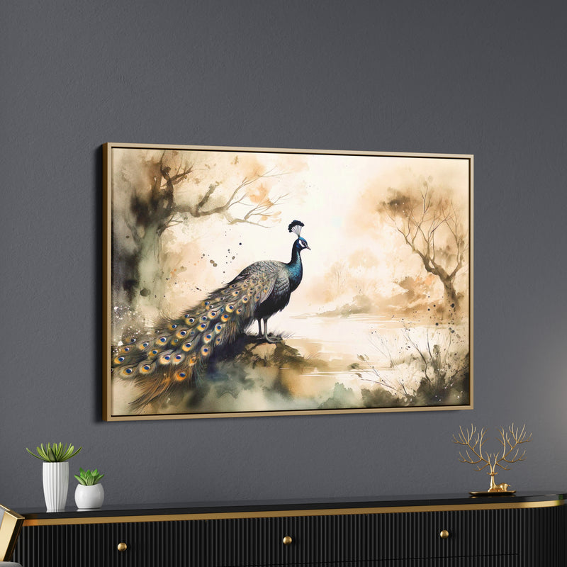 Abstract Peacock Canvas Wall Painting