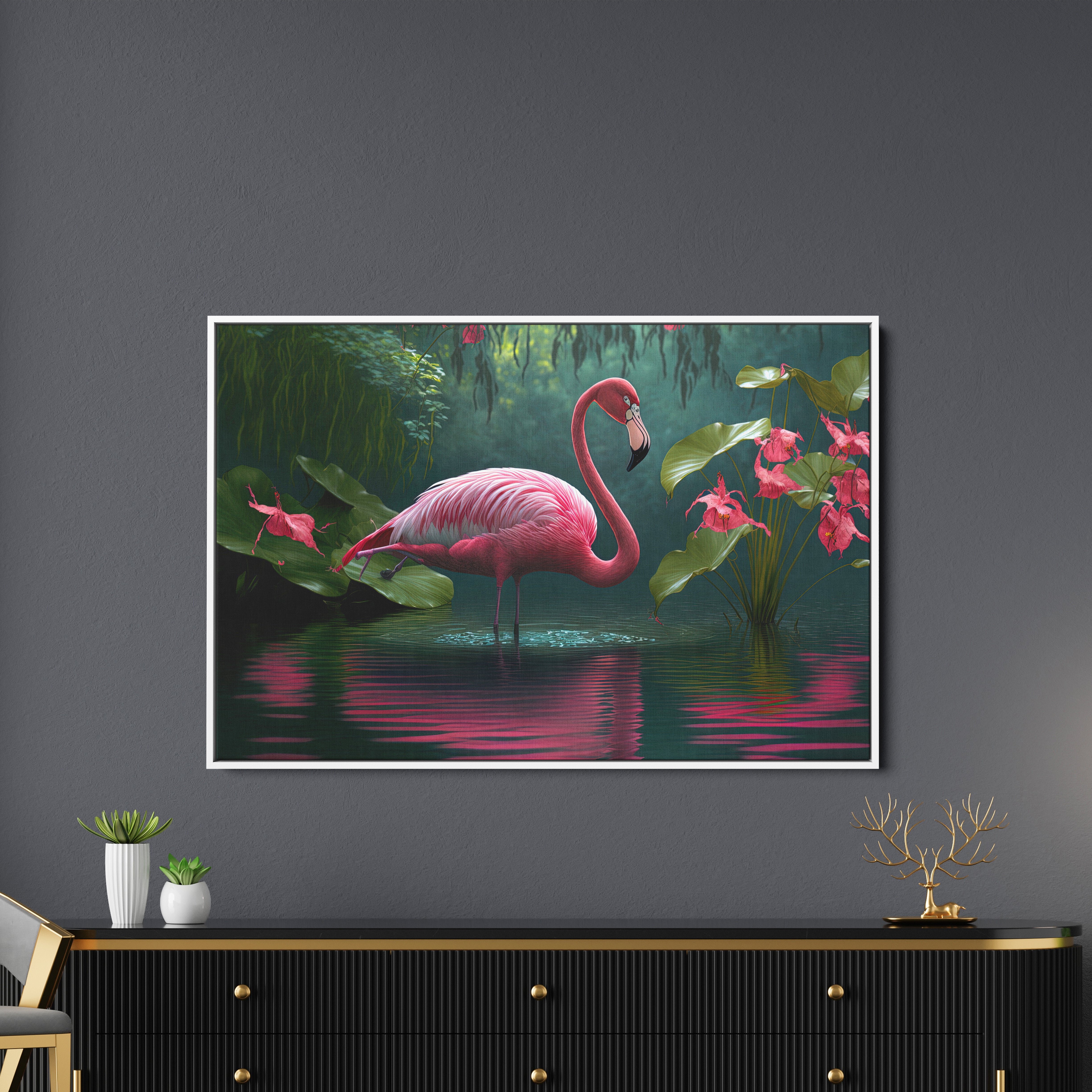 Flamingo Birds Canvas Wall Painting