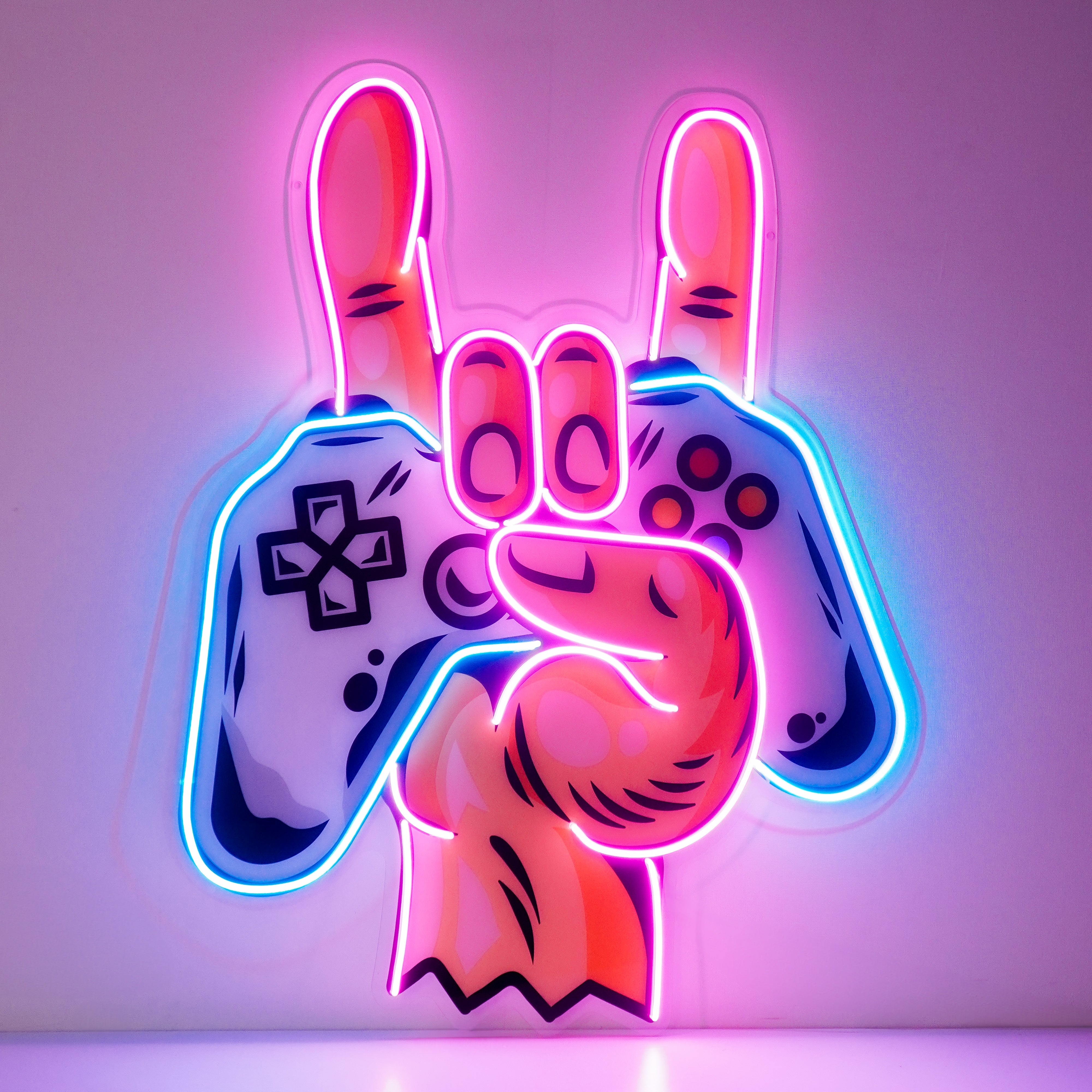 Hand holding Play Station Aesthetic Led Neon Light