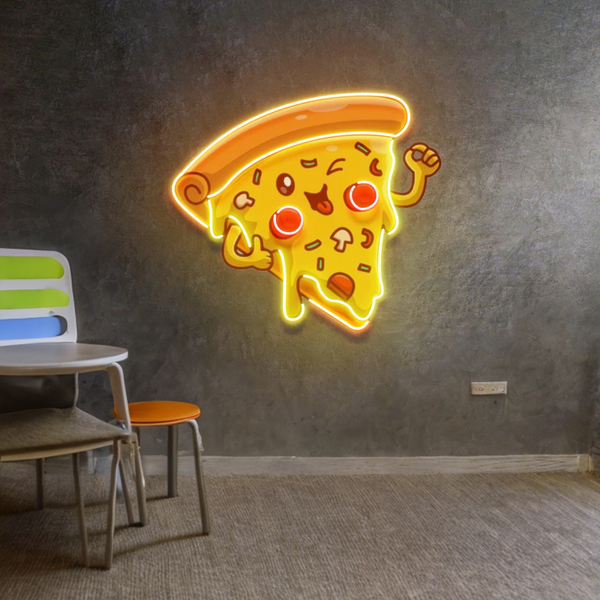 Joyful Pizza Acrylic Artwork Led Neon Light
