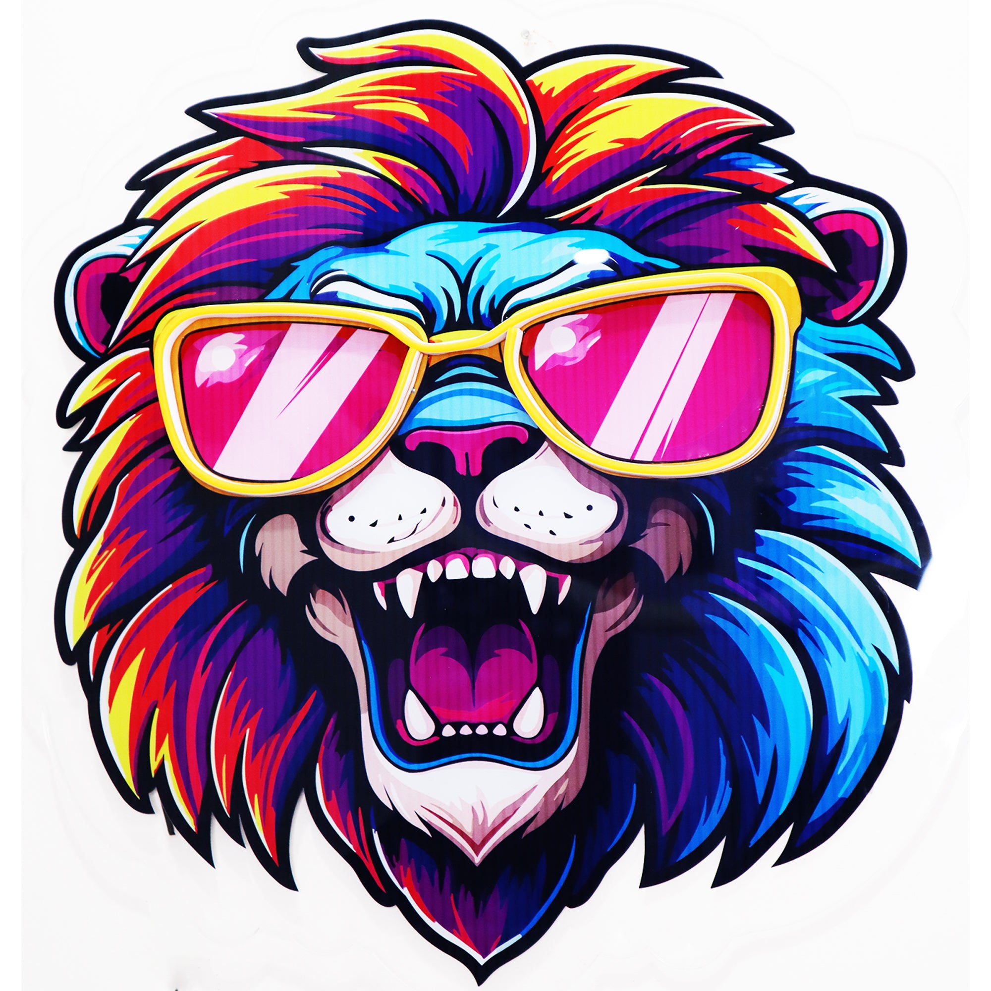 Colorful Lion Face Neon Light
