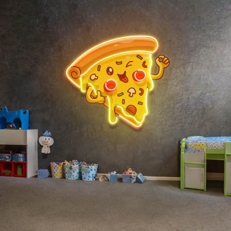 Joyful Pizza Acrylic Artwork Led Neon Light