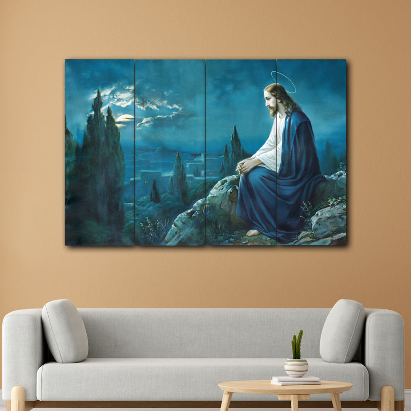 Jesus In The Gethsemane GardenIn 4 Panel Painting