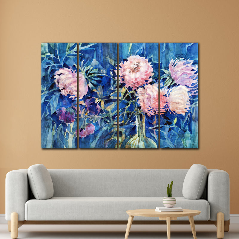 Blossoming Blush In 4 Panel Painting