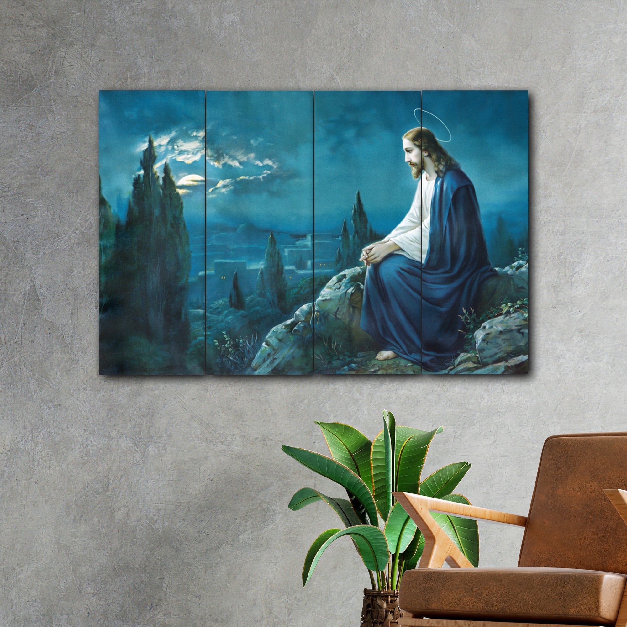 Jesus In The Gethsemane GardenIn 4 Panel Painting
