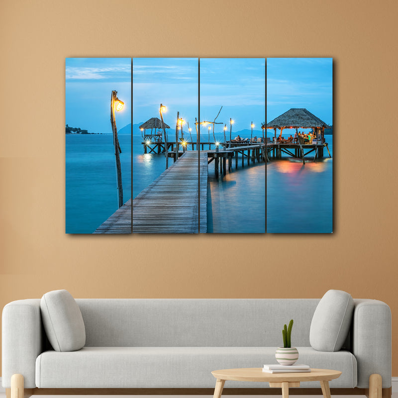 Tropical Resort in Thailand In 4 Panel Painting