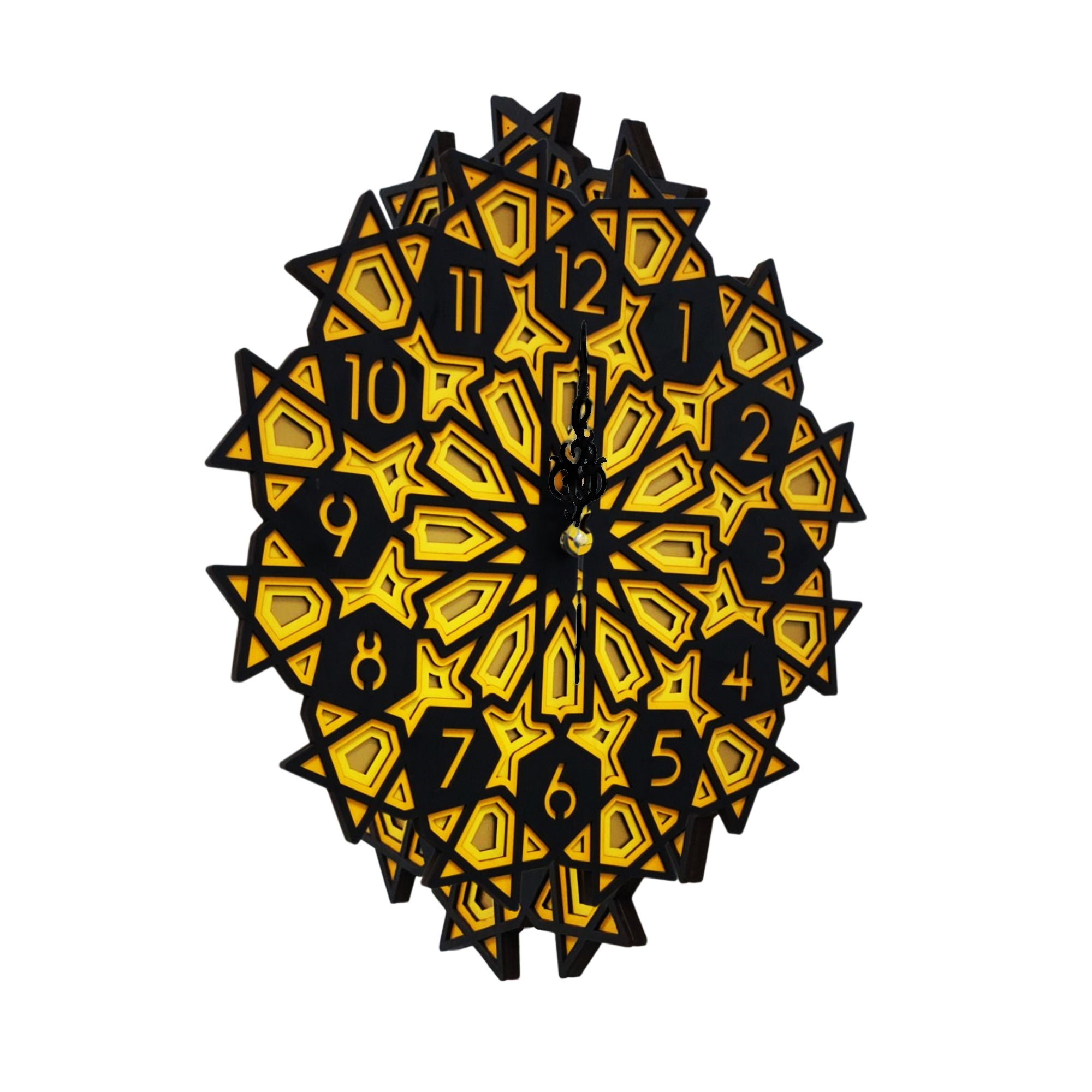 3D Star Mandala Clock