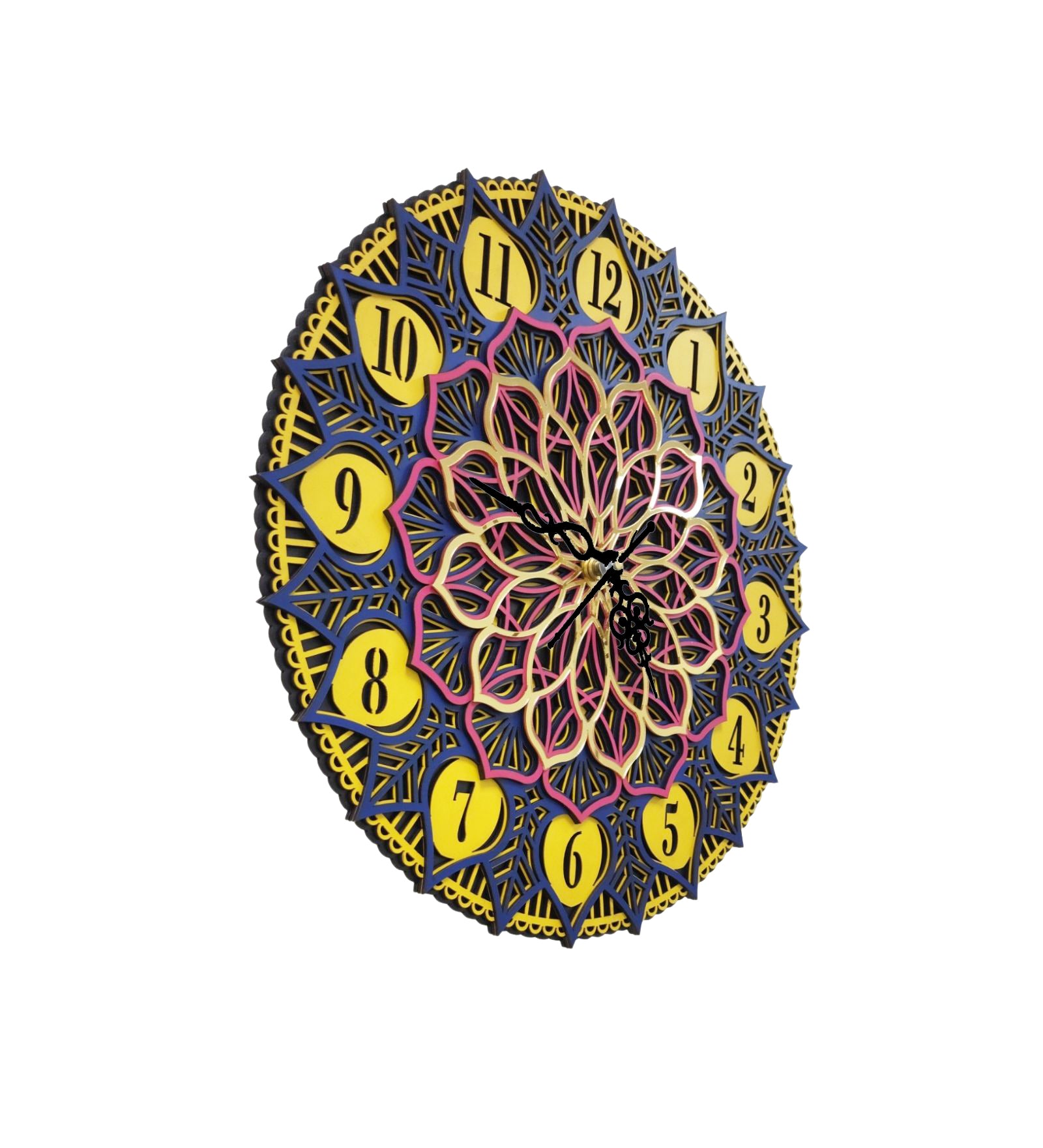 3D Flower Mandala Clock