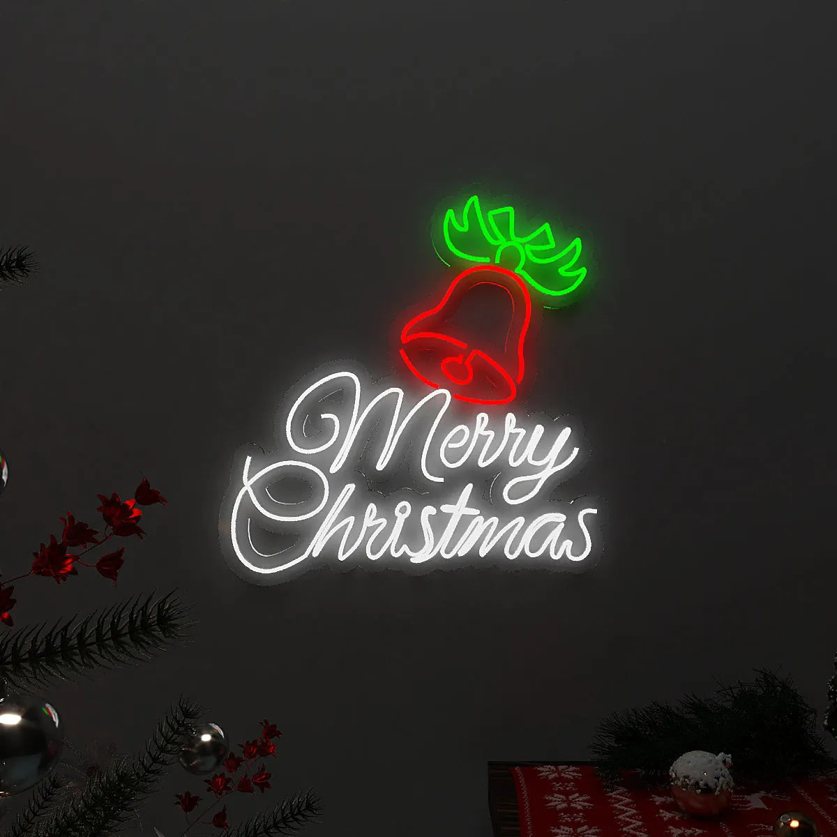Merry Christmas Bell LED Neon Light