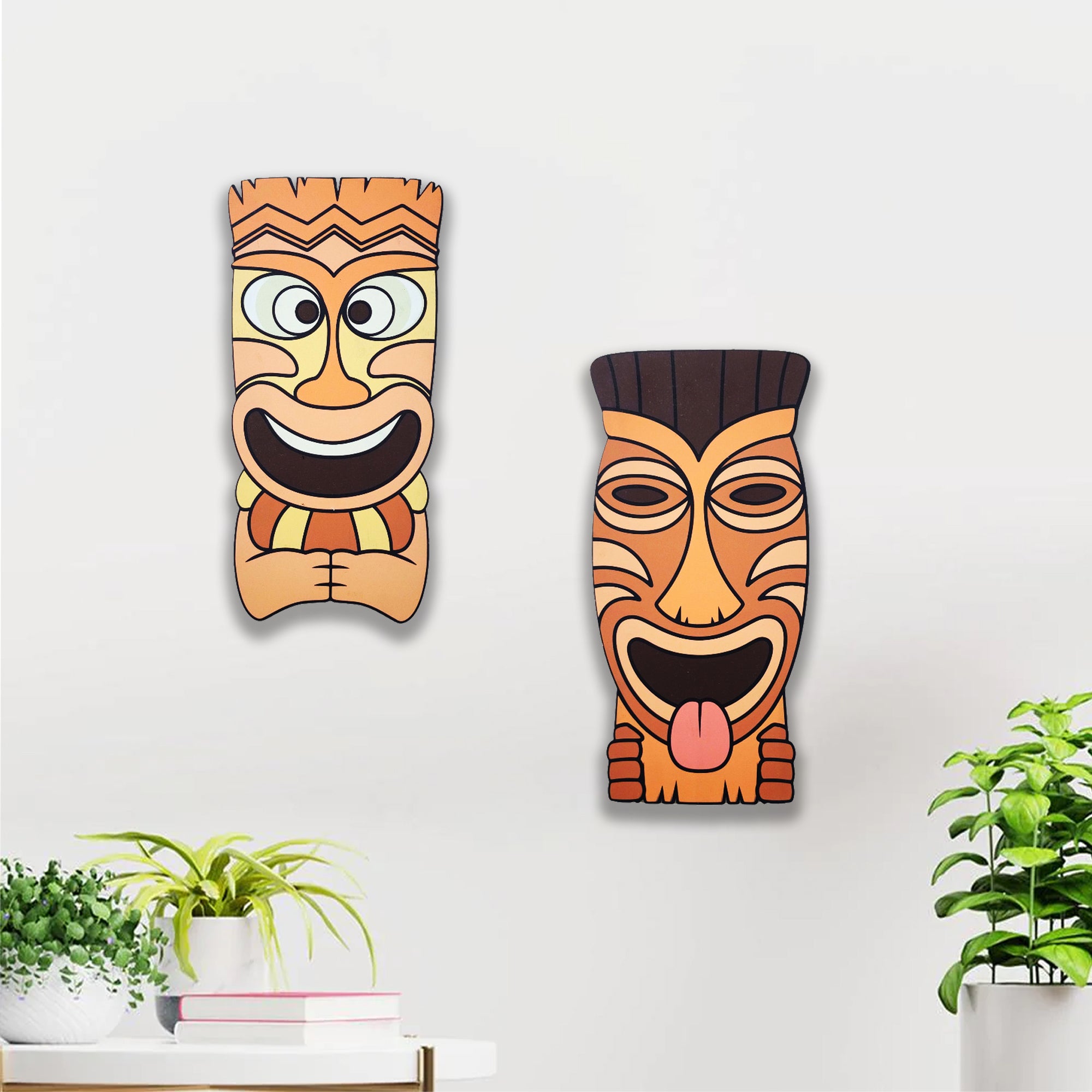 Kanola and Ku Tiki Mask Wall Decor Set of 2