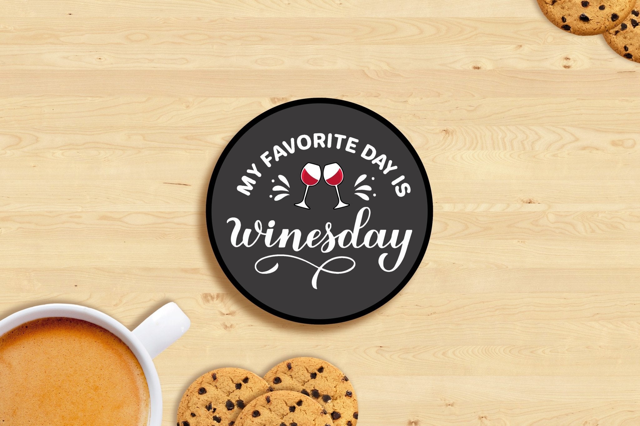 Wine O'Clock Coasters: Set of 6 for Your Favorite Drink