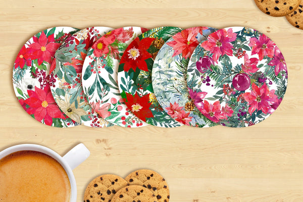 Floral Frenzy Coasters: 6 Vibrant Pieces for Your Home
